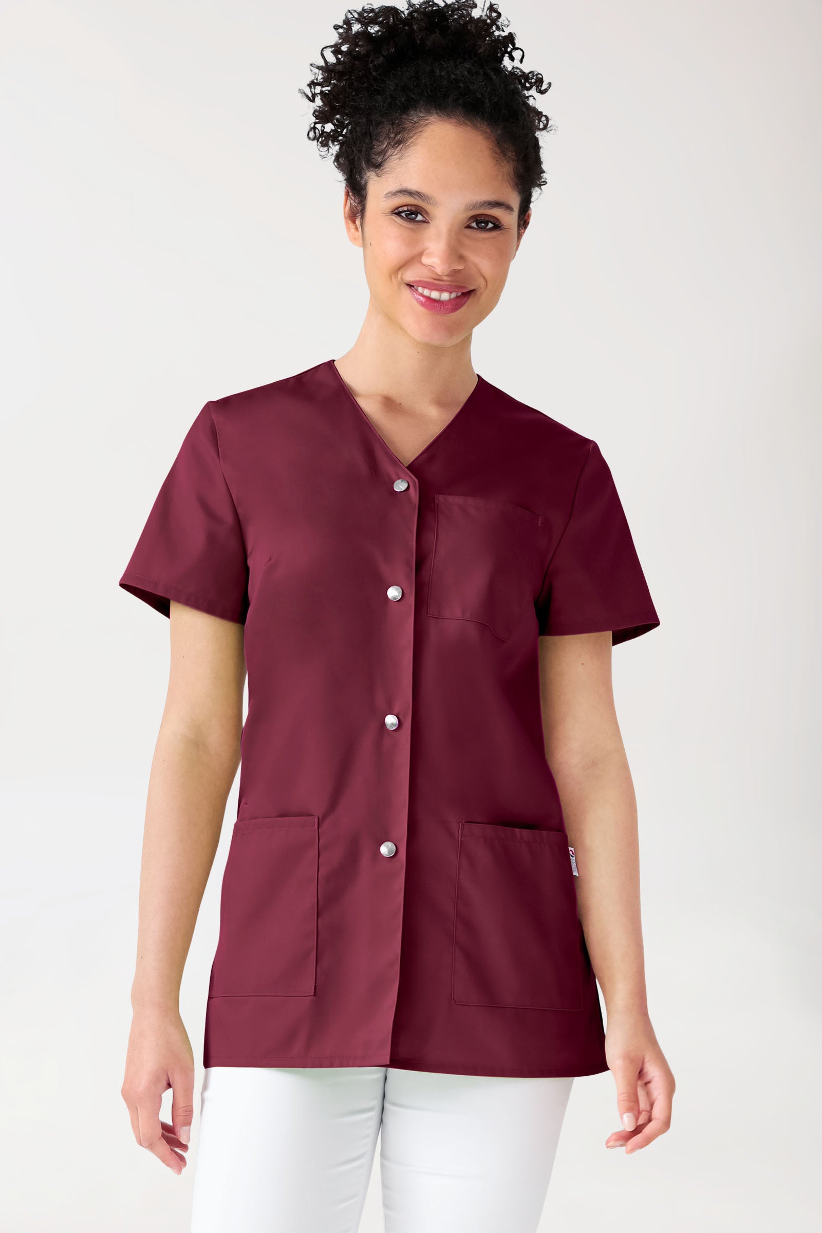 Beauty Kasack Damen - durchgeknöpft bordeaux