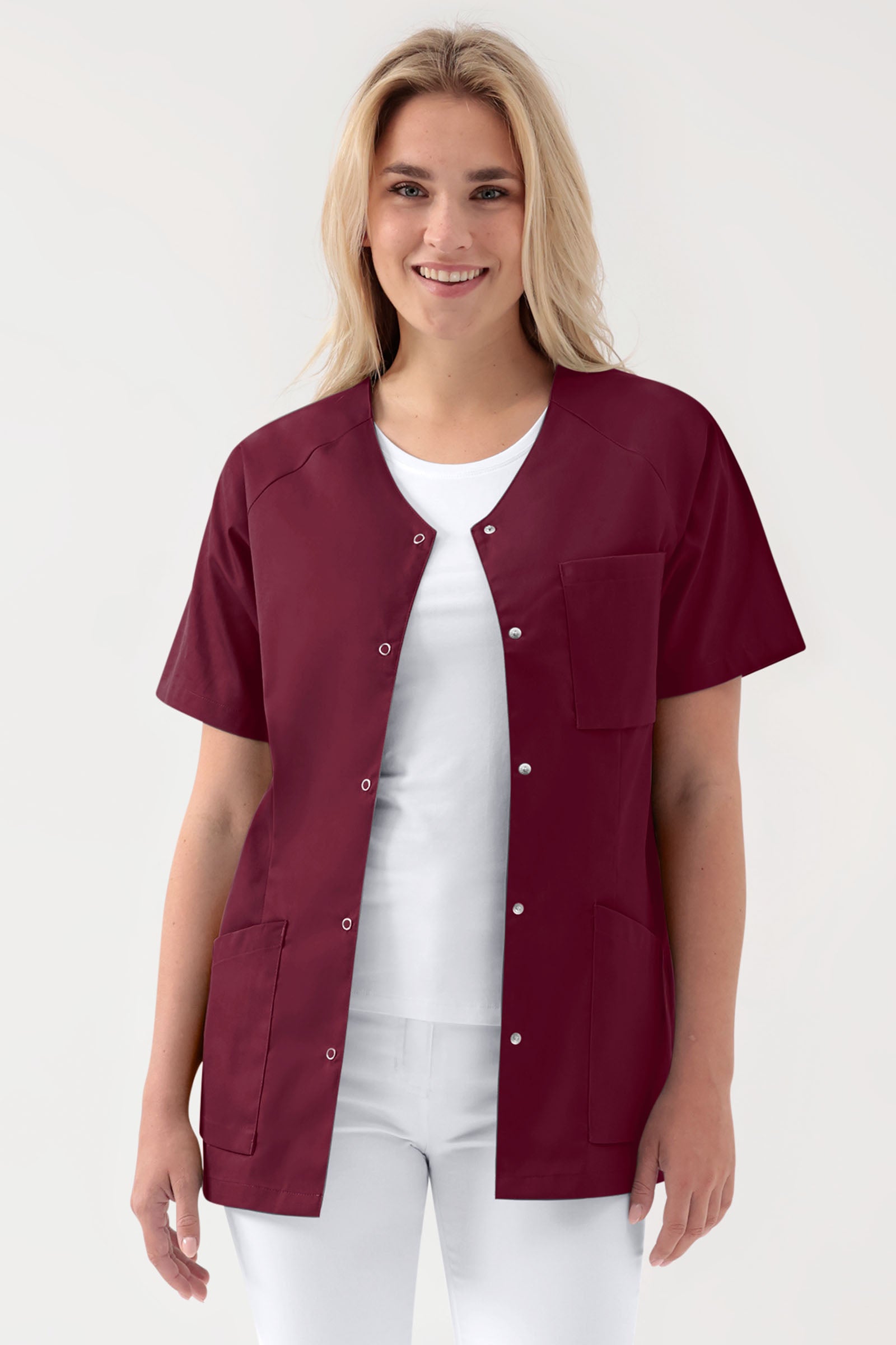 DER Kasack-Kasack Damen - durchgeknöpft bordeaux, Vue de face 