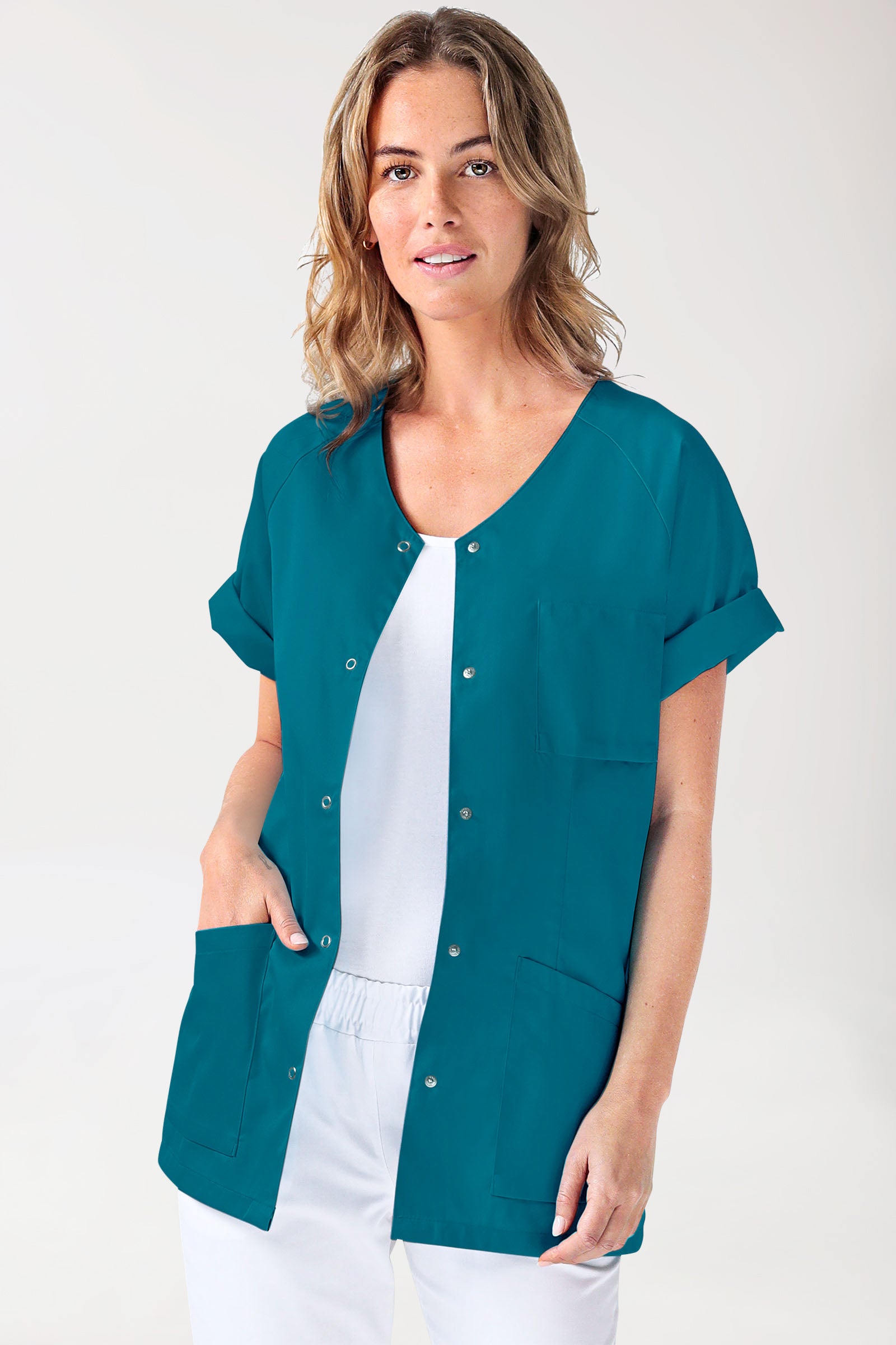 CORE Kasack Damen - durchgeknöpft petrol