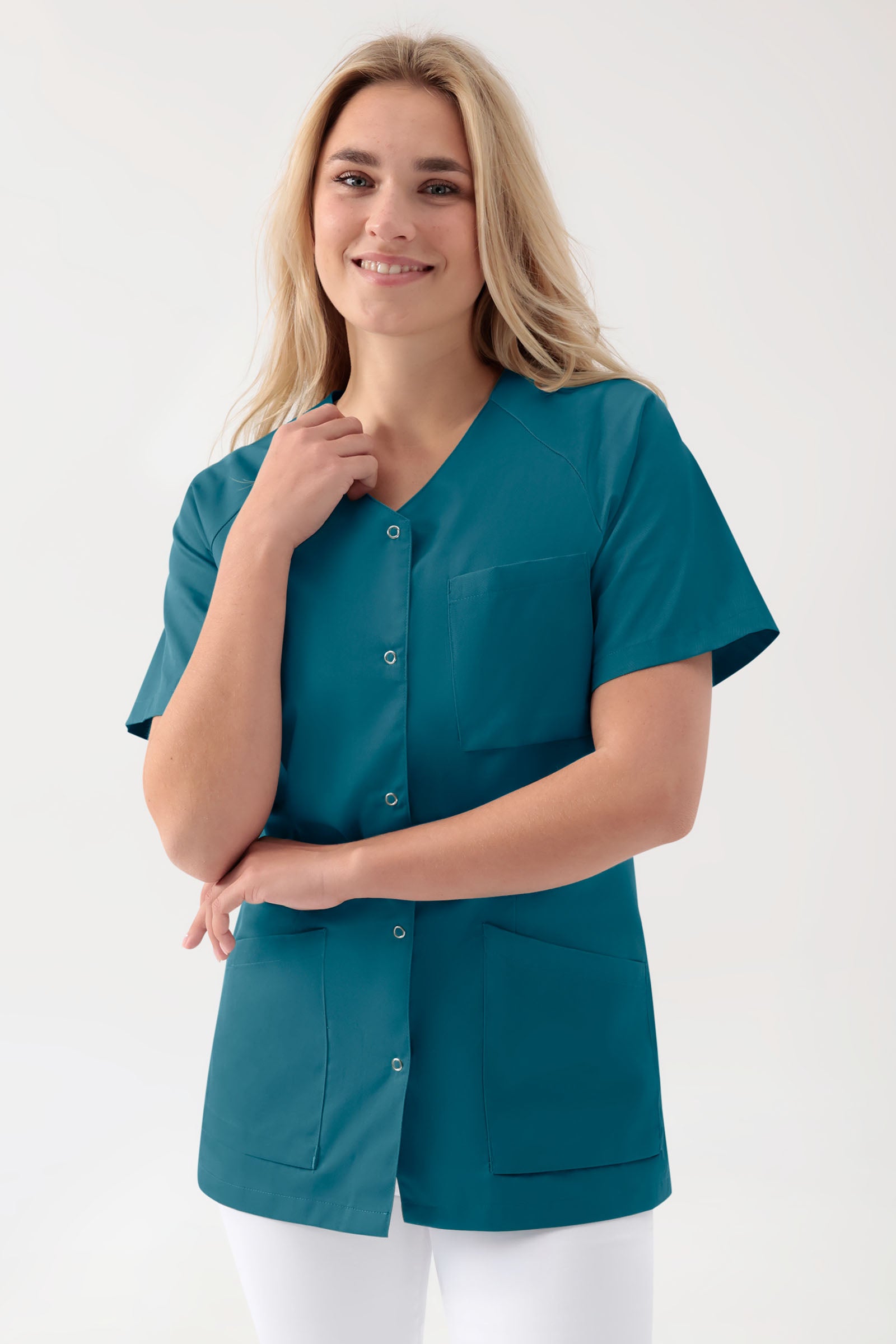 DER Kasack-Kasack Damen - durchgeknöpft petrol