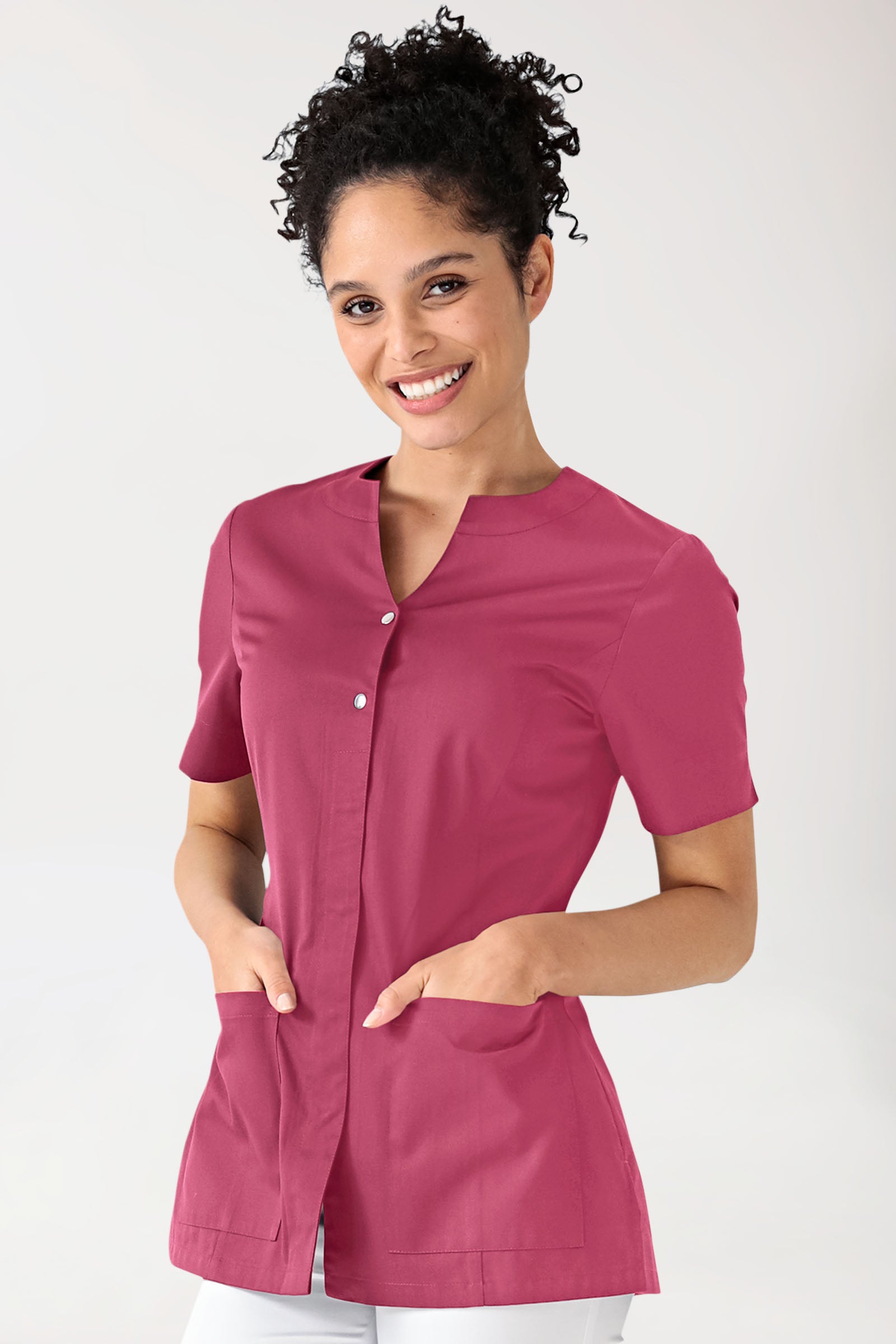 Kasack Damen - verdeckte Knopfleiste rosenholz