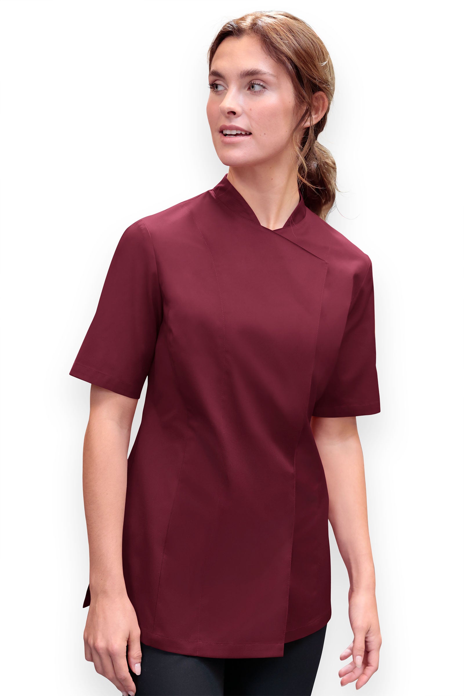 Gastro Kochjacke Damen - 1/2 Arm bordeaux