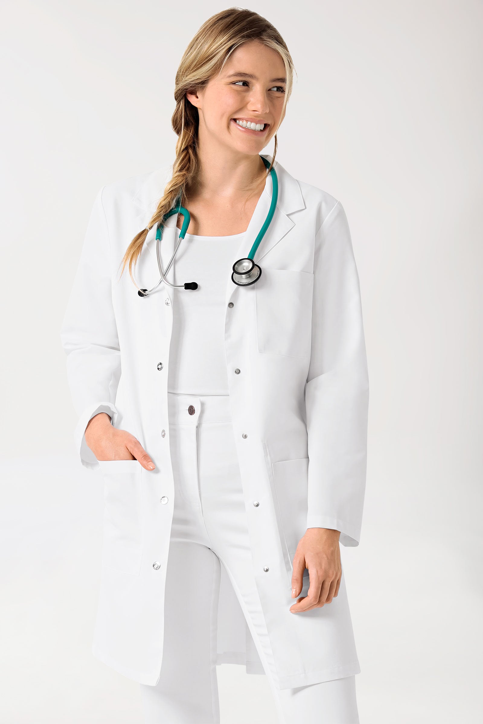 Mantel Damen - Reverskragen weiss