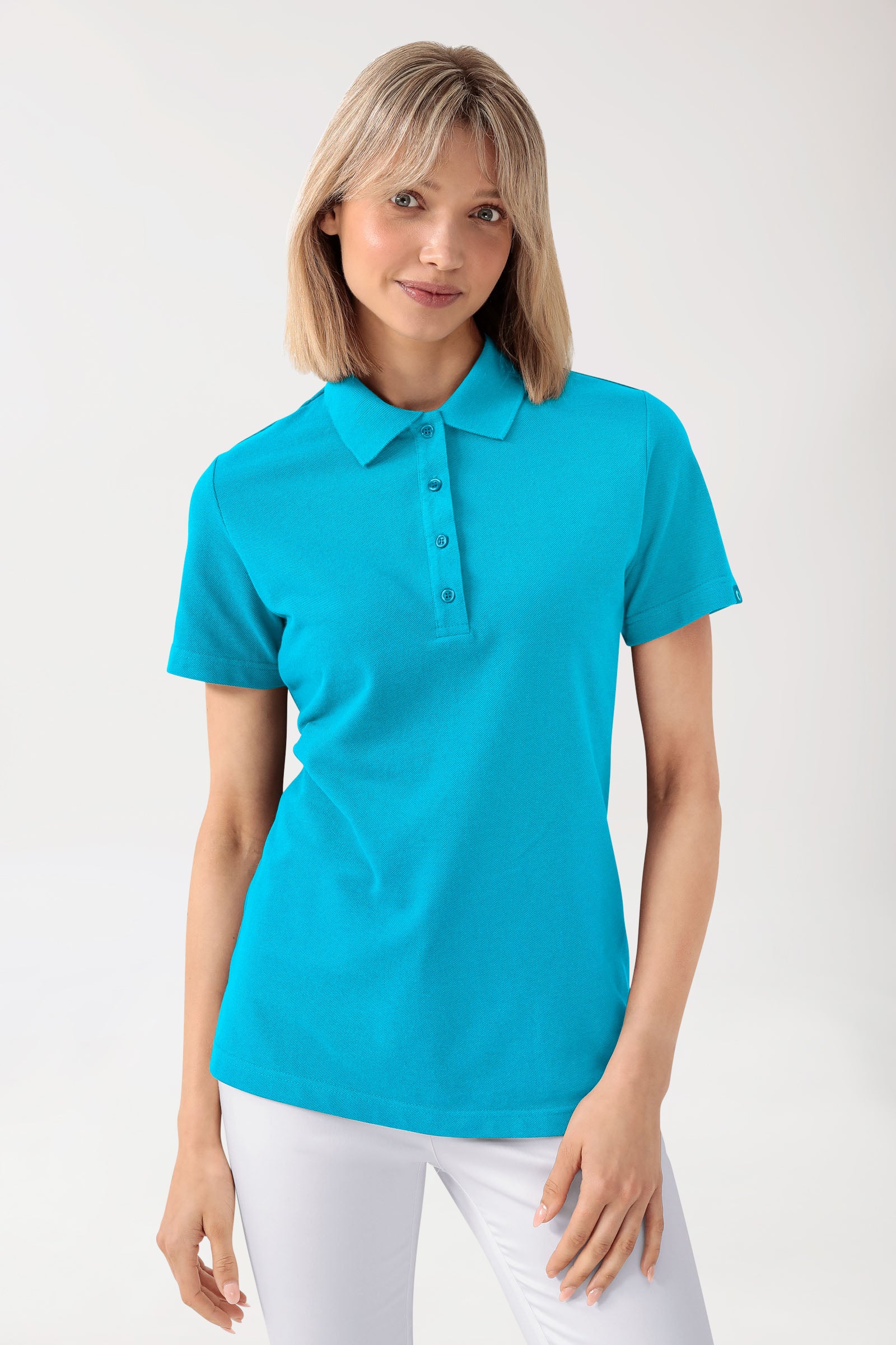 CORE Shirt Damen - Polokragen türkis