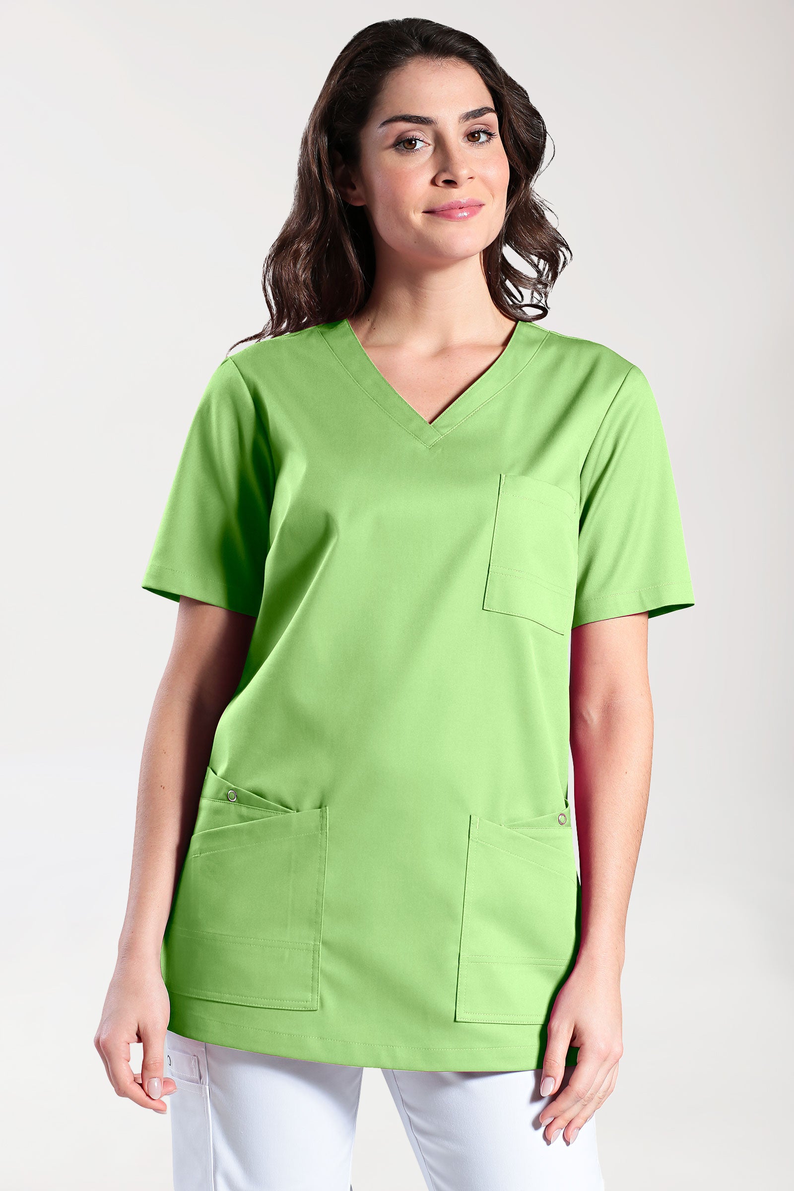 CLINIC STRETCH Schlupfkasack Damen - 1/2 Arm apfelgrün