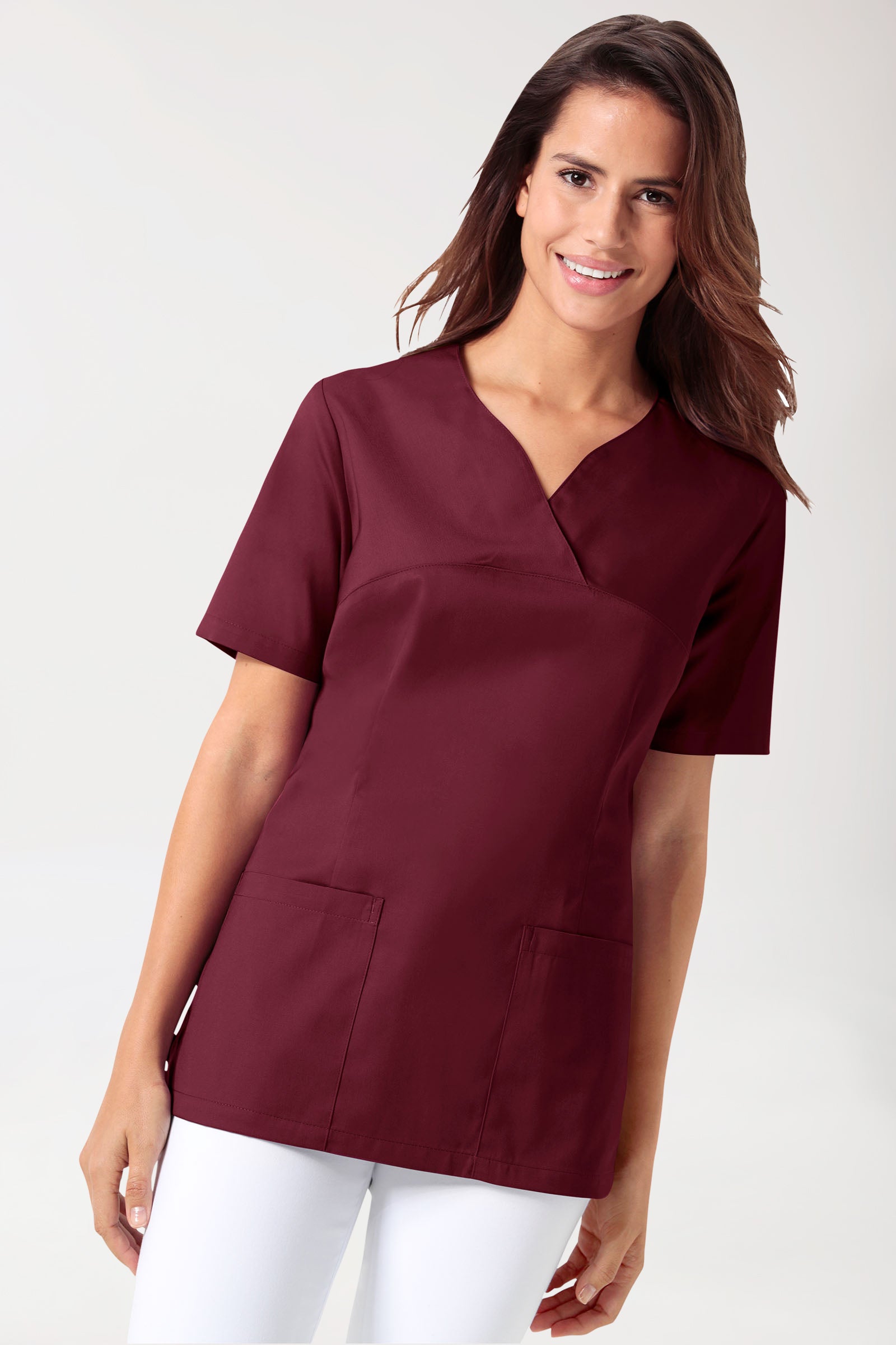 CORE Schlupfkasack Damen - 5er-Pack - Herzausschnitt bordeaux