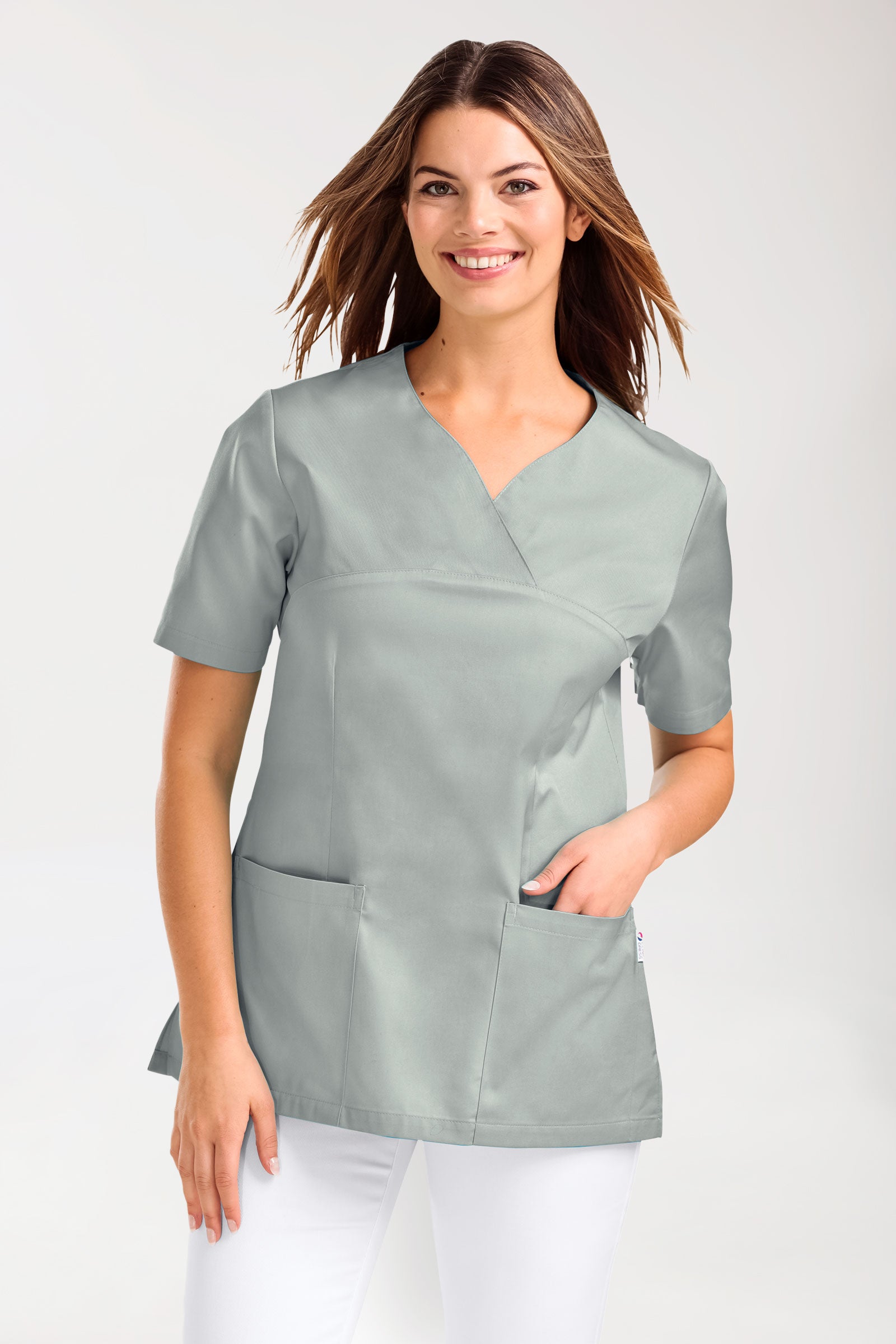 CORE Schlupfkasack Damen - Herzausschnitt grau