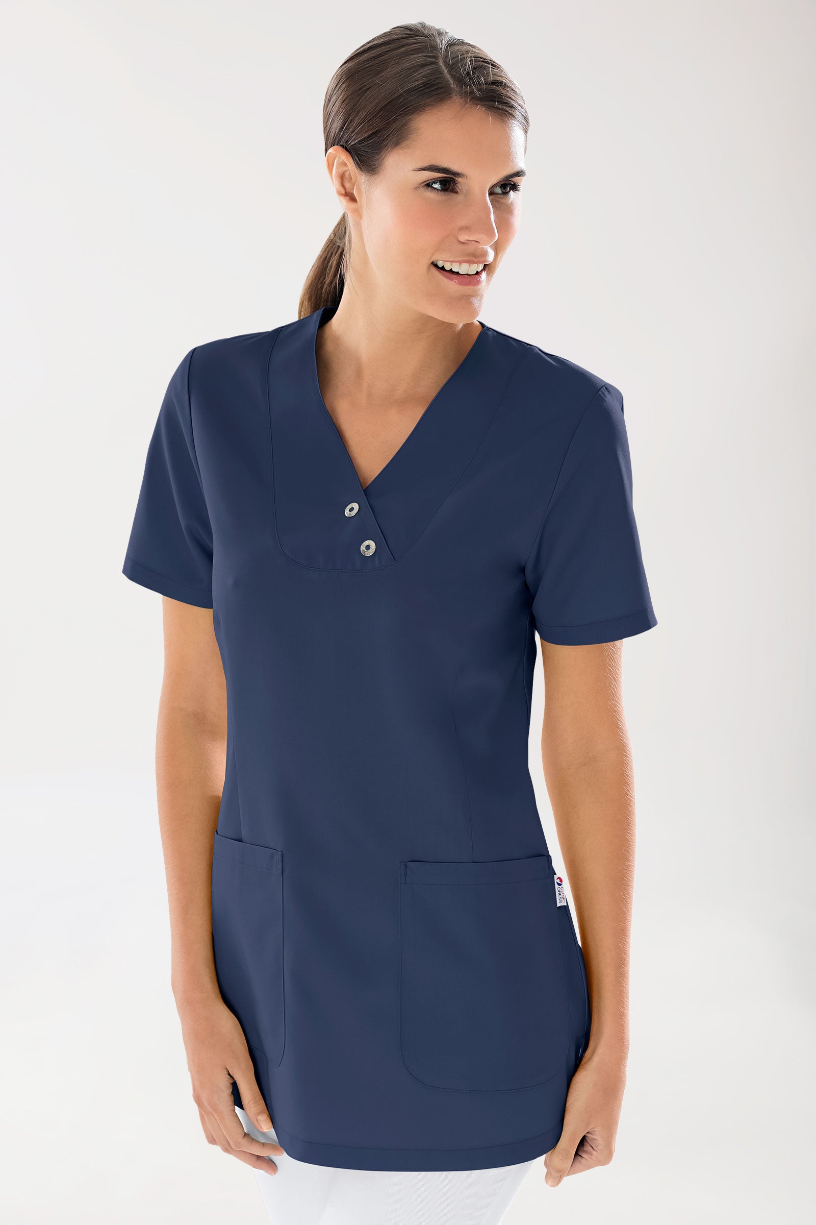 GREEN Schlupfkasack Damen - Druckknöpfe navy