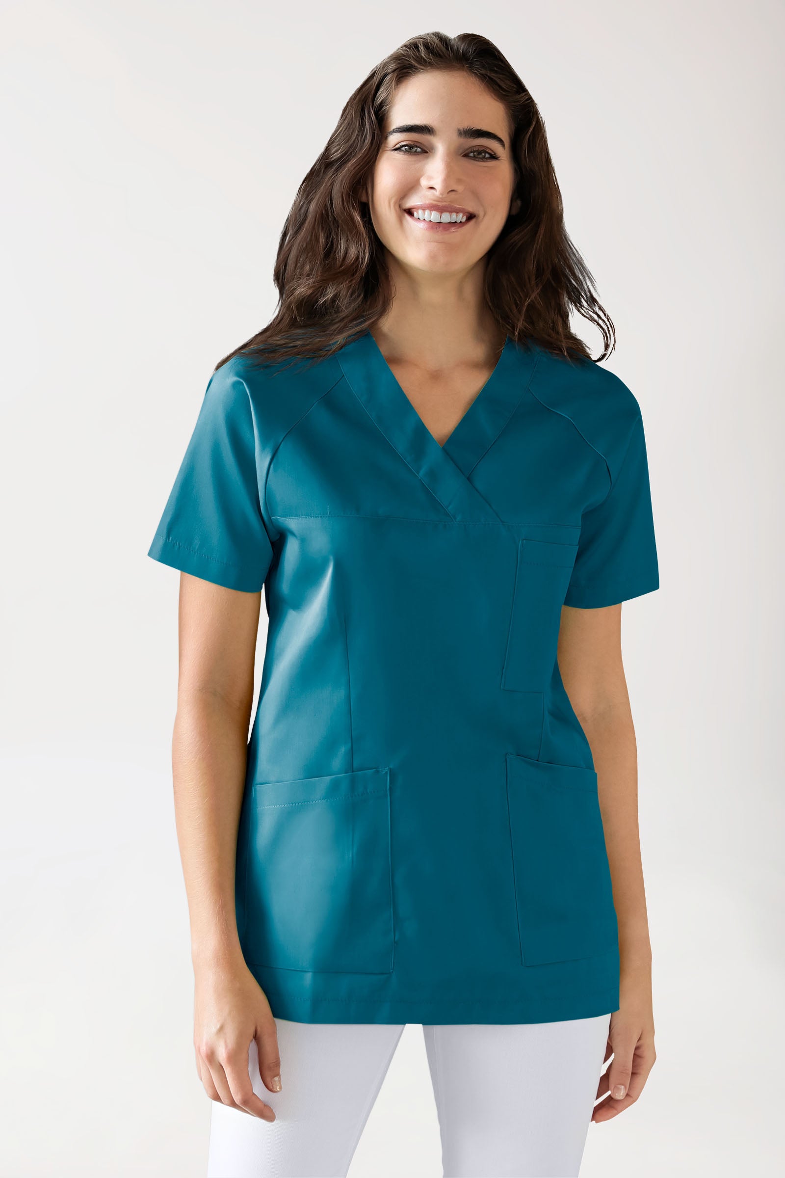 CORE Schlupfkasack Damen - V-Ausschnitt petrol