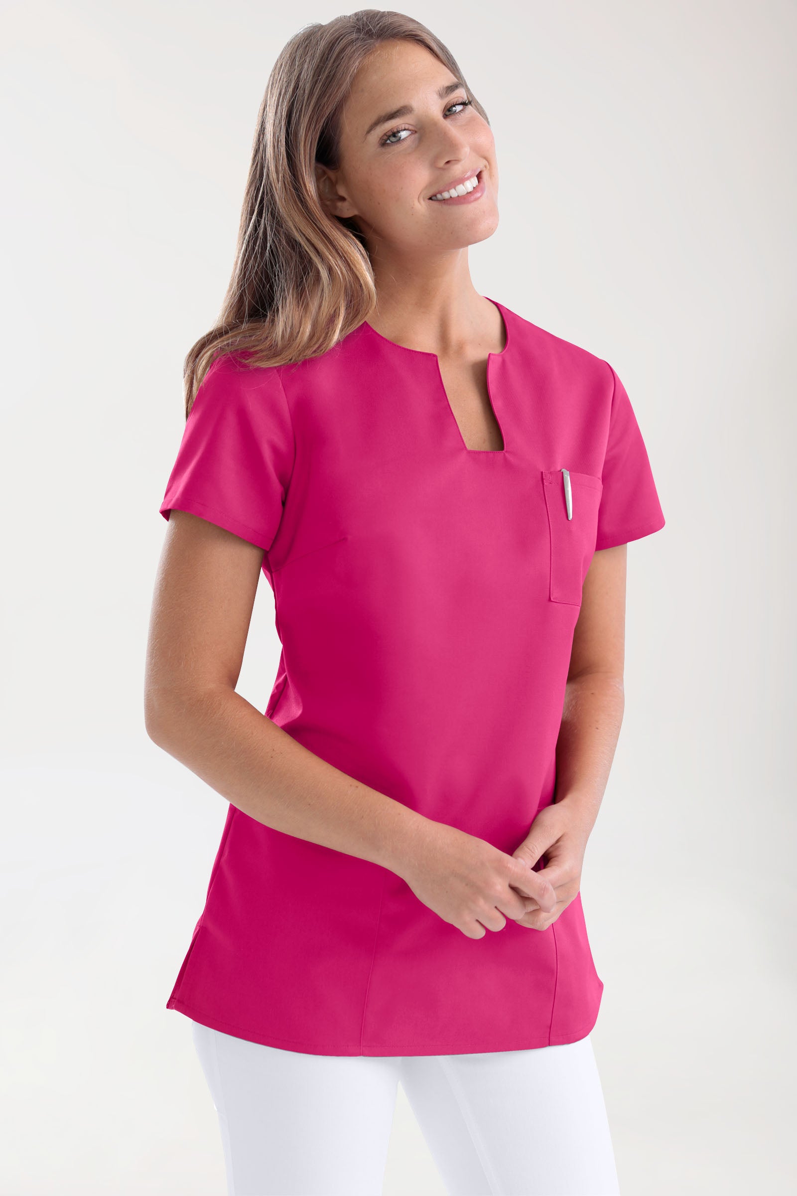 JUST STRONG Schlupfkasack Damen - eckiger Ausschnitt pink