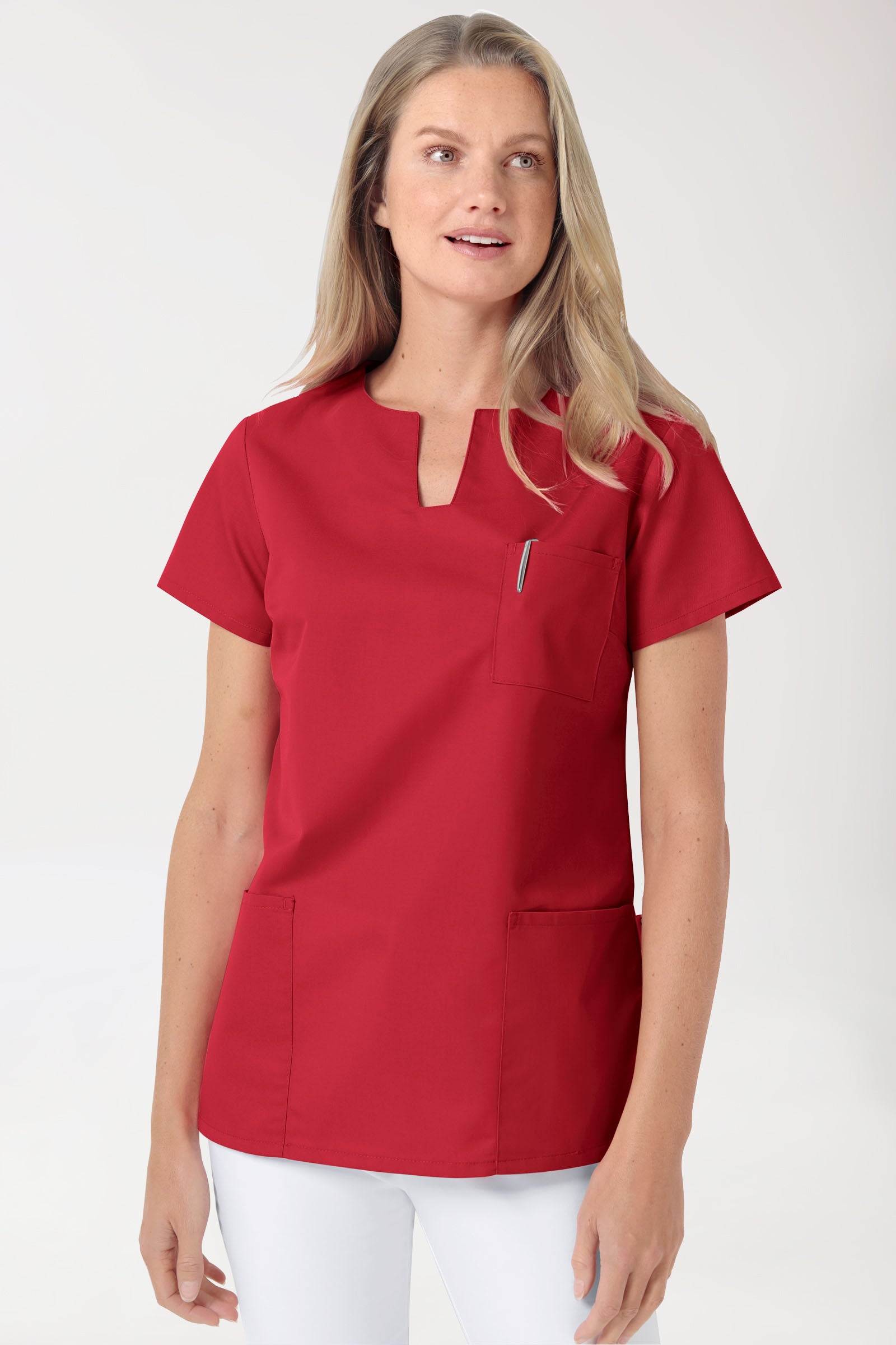 JUST STRONG Schlupfkasack Damen - eckiger Ausschnitt rot