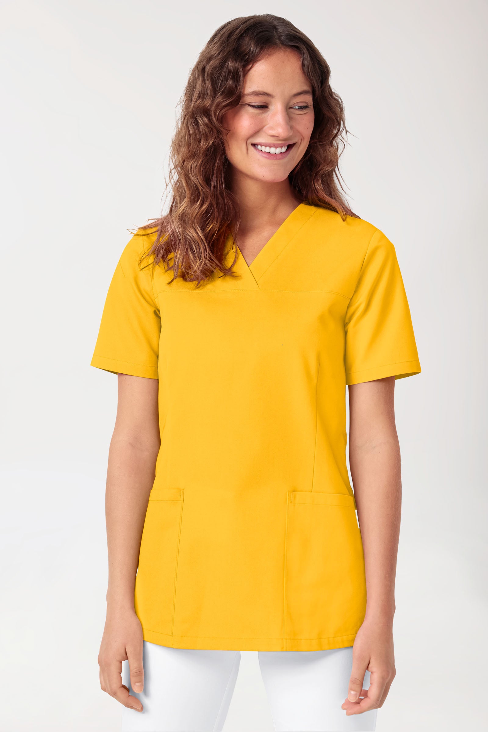 Schlupfkasack Damen - V-Ausschnitt sonnengelb