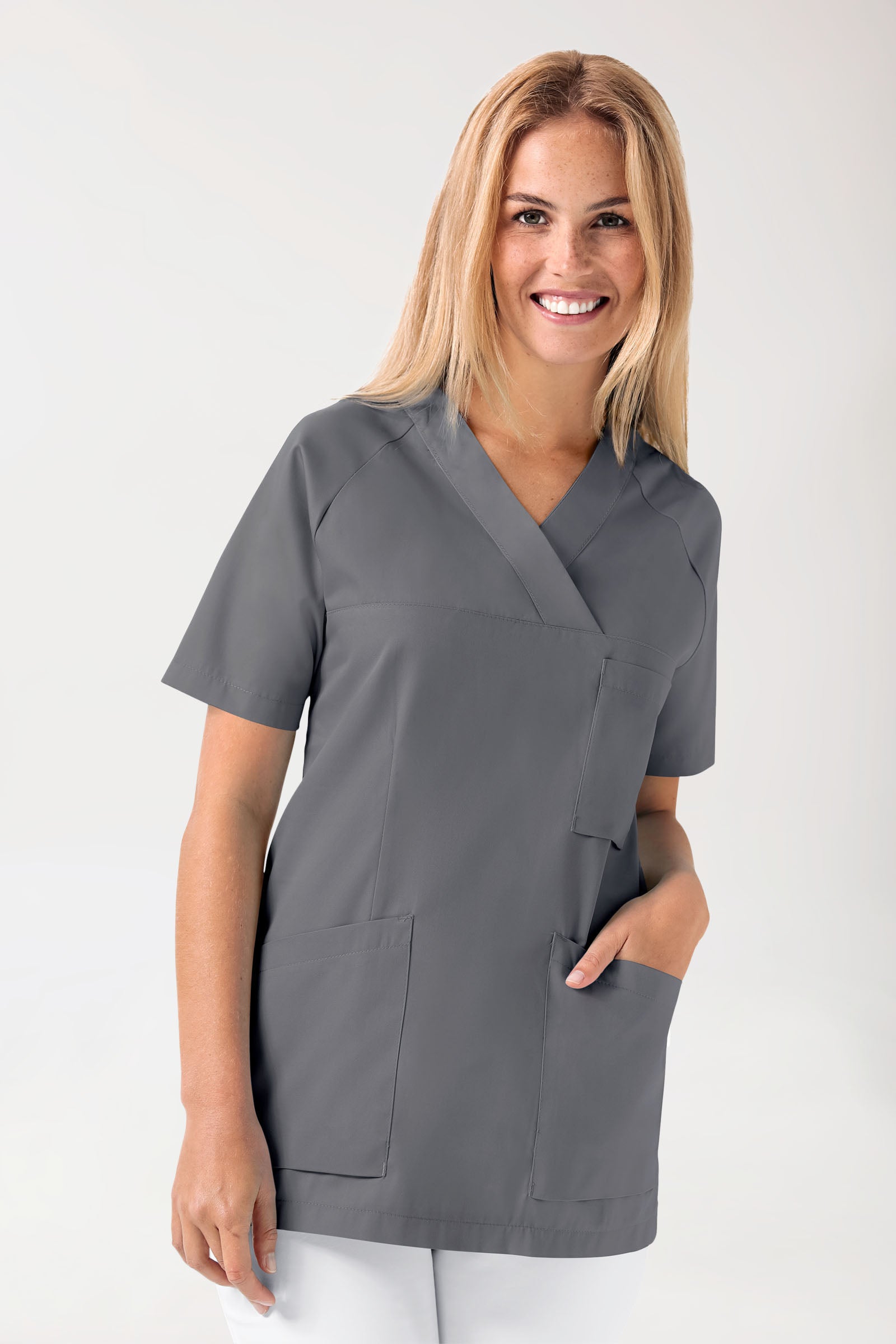 DER Kasack-Kasack Damen - V-Ausschnitt steingrau