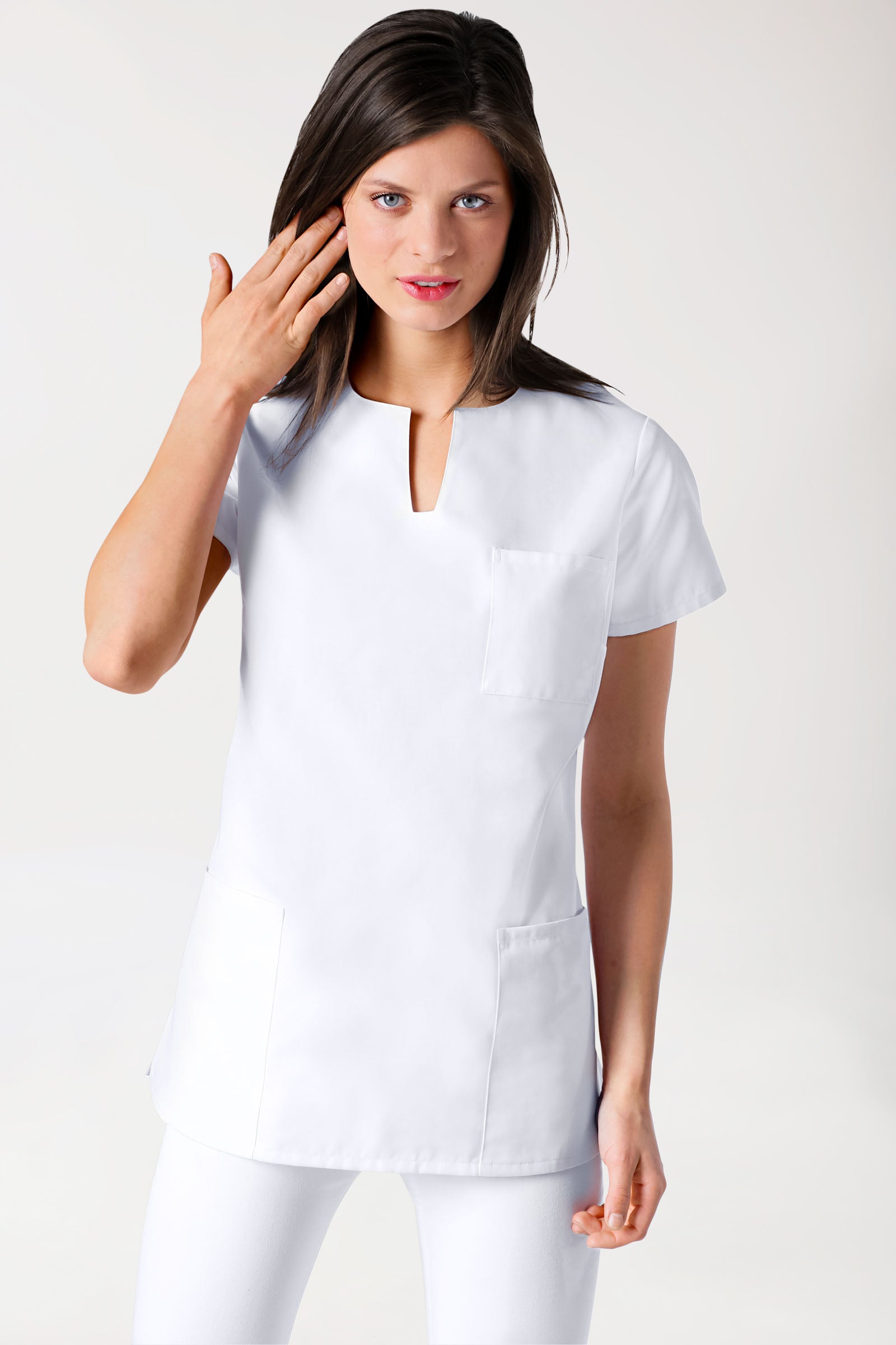 JUST STRONG Schlupfkasack Damen - eckiger Ausschnitt weiss, Vue de face 