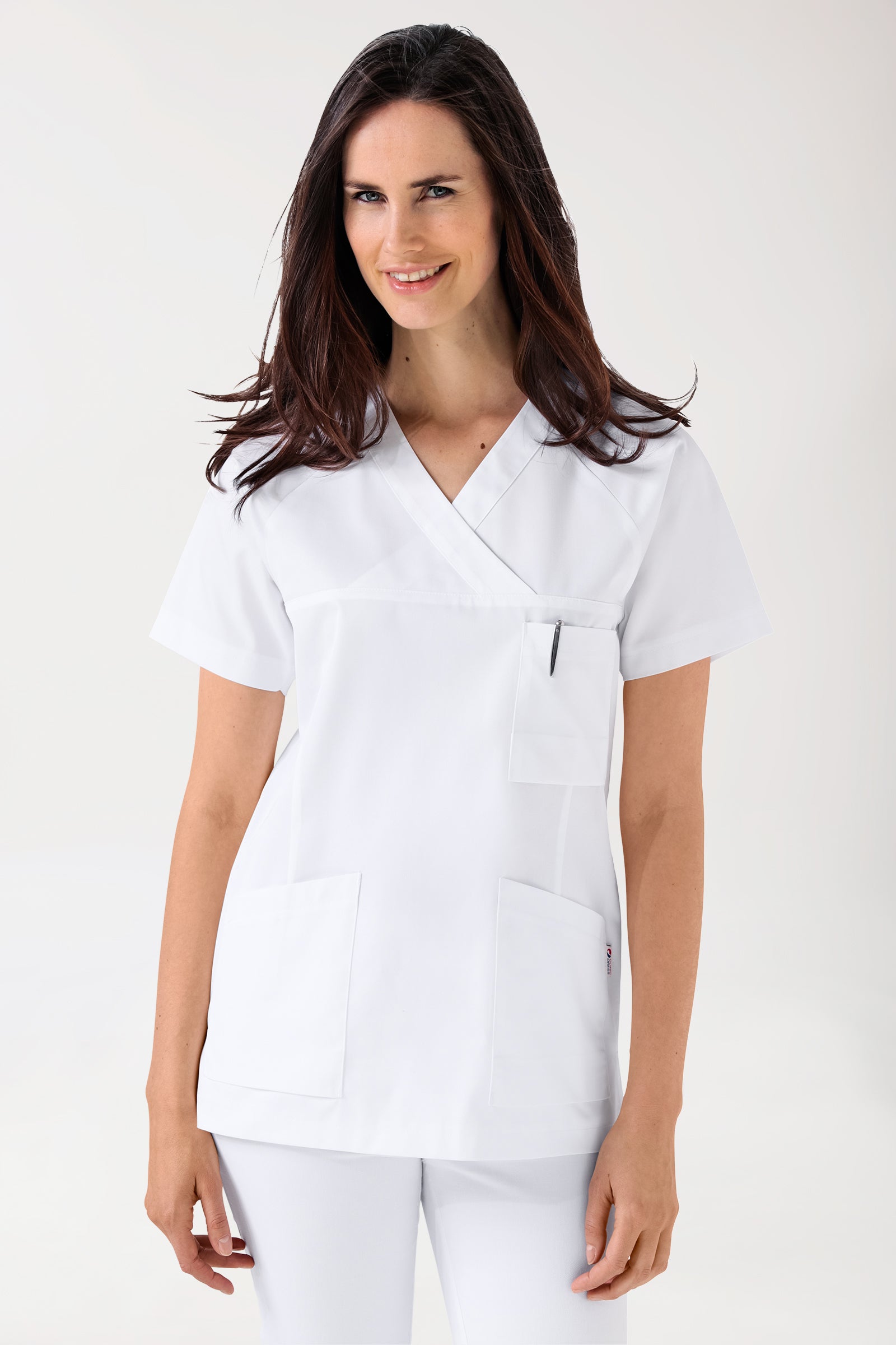 CORE Schlupfkasack Damen - 3er-Pack - V-Ausschnitt weiss