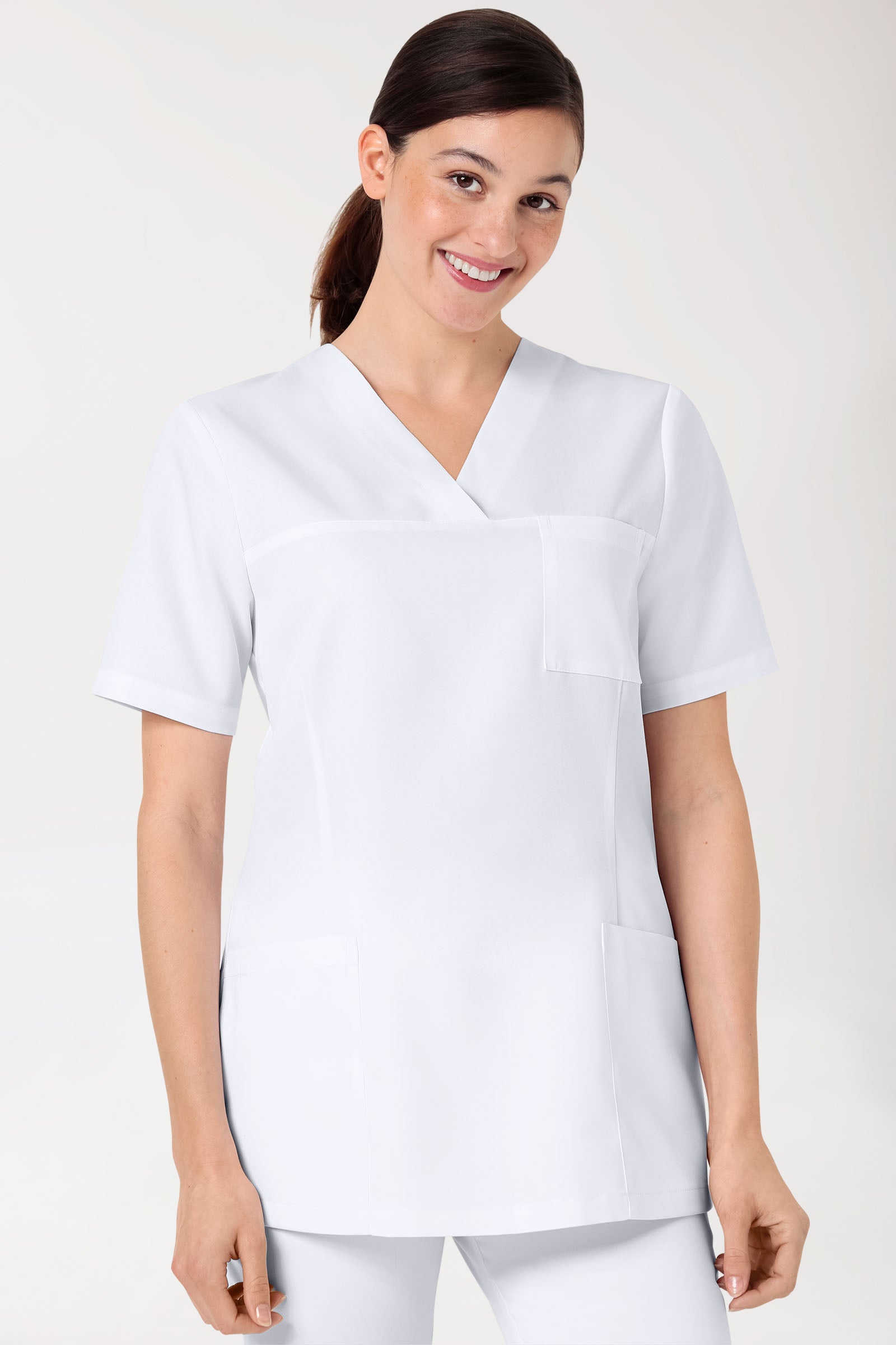 GREEN Schlupfkasack Damen - V-Ausschnitt weiss