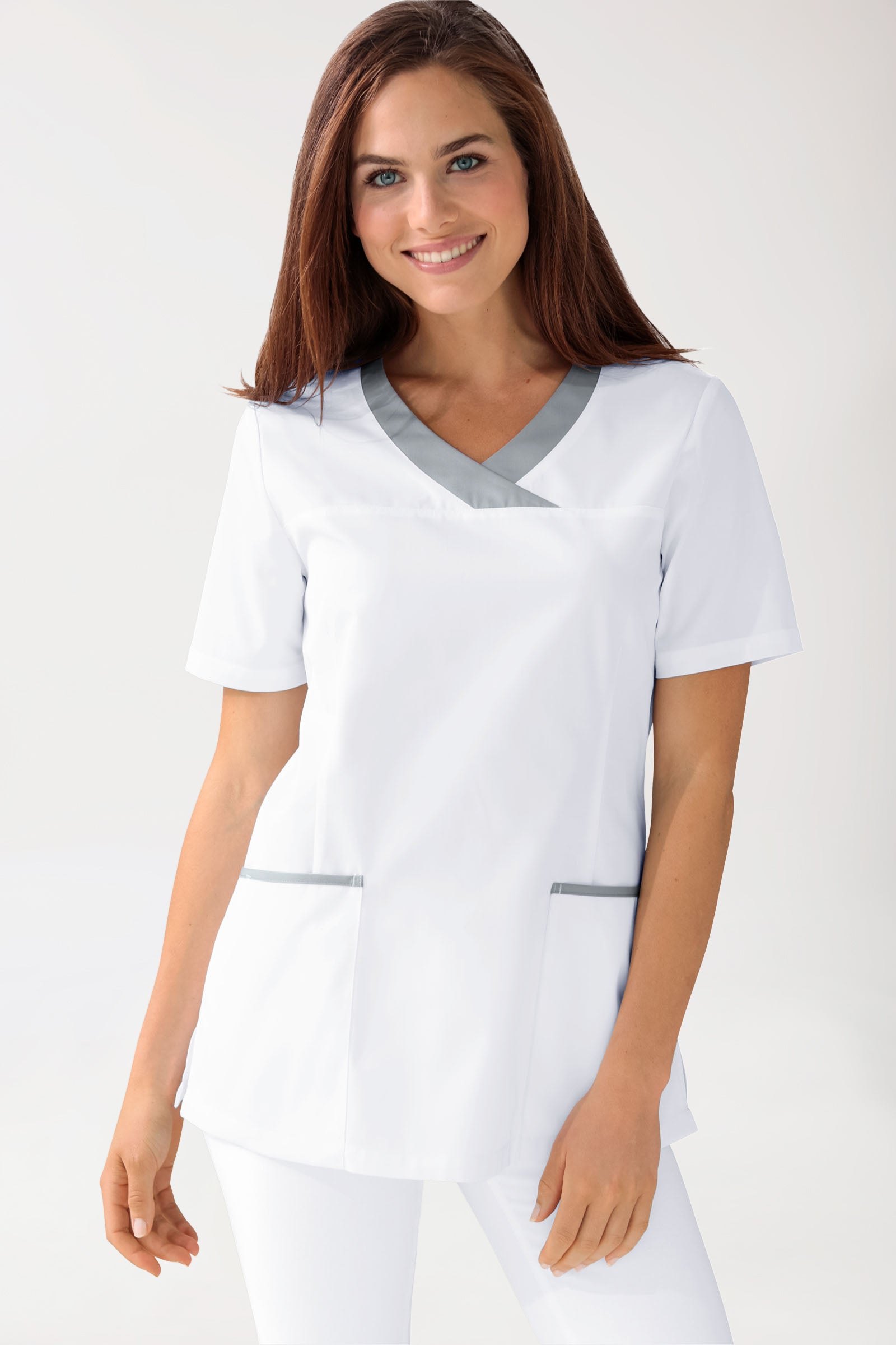 CORE Schlupfkasack Damen weiss/grau, Vue de face 