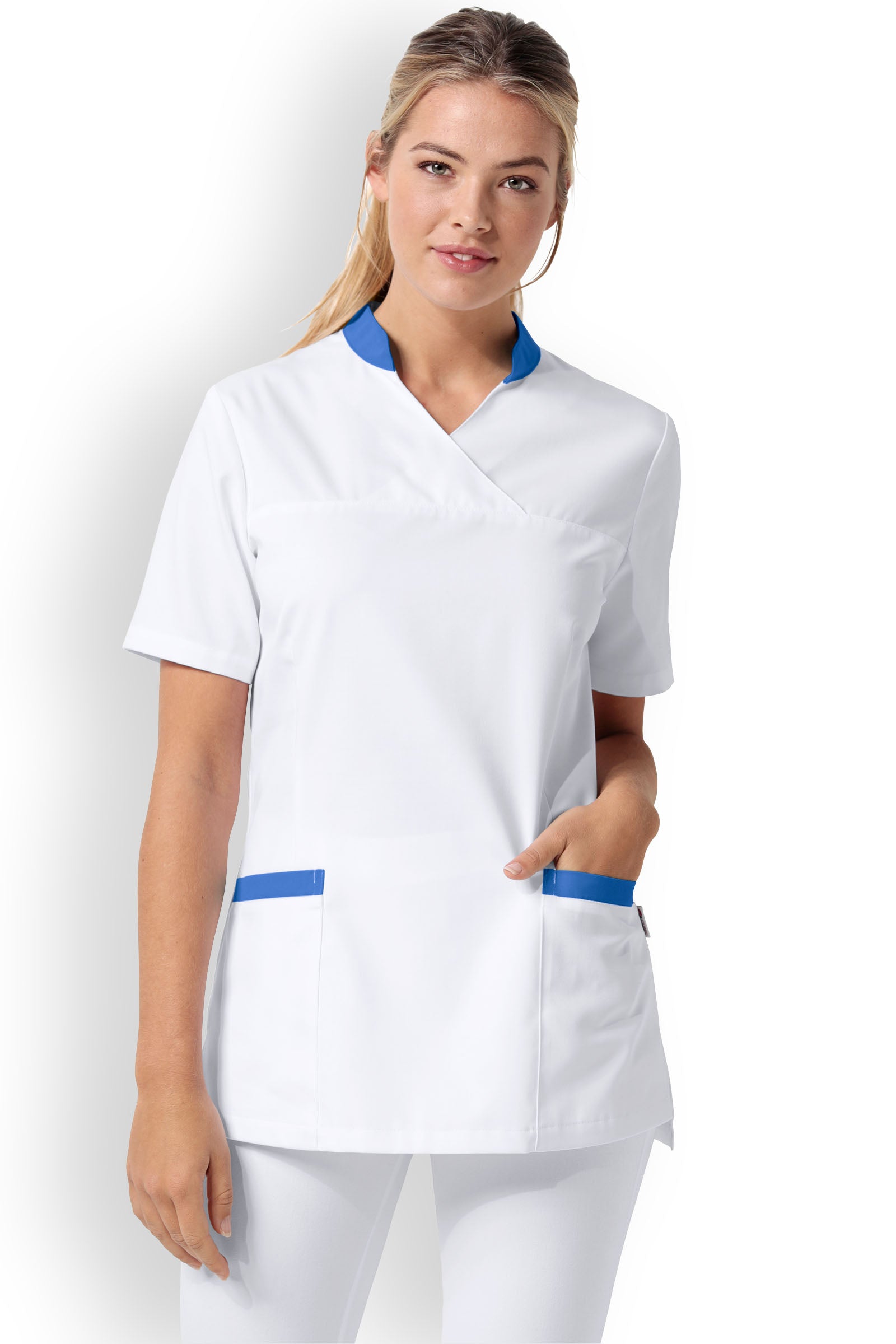 Schlupfkasack Damen Besatz Königsblau