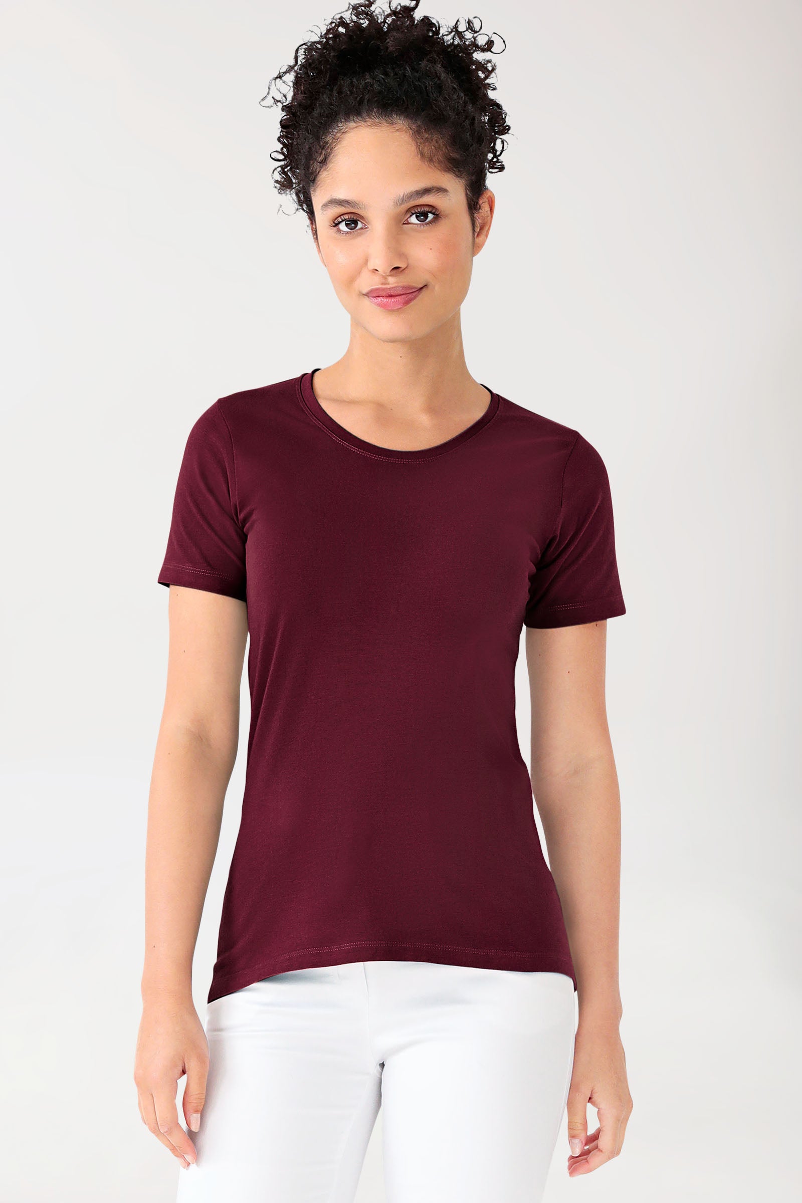 CORE Shirt Damen - Rundhals bordeaux