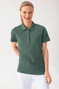 COMFY FLEX Stretch Shirt Damen - Polokragen dunkelgrün