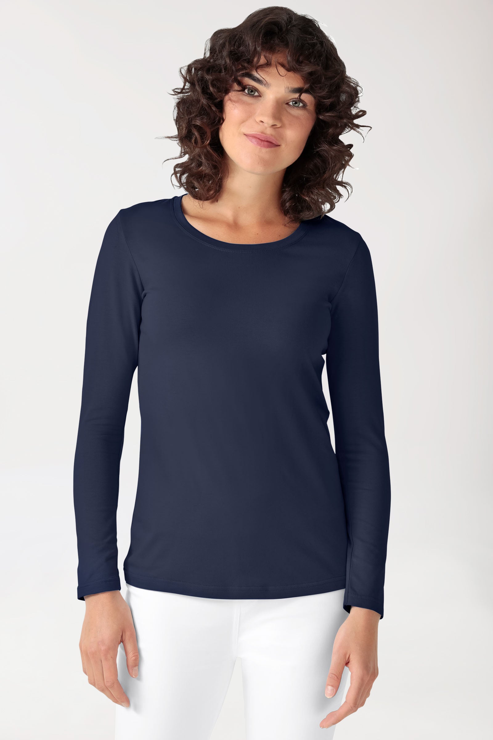 CORE Shirt Damen - 1/1 Arm navy, Vorderansicht 