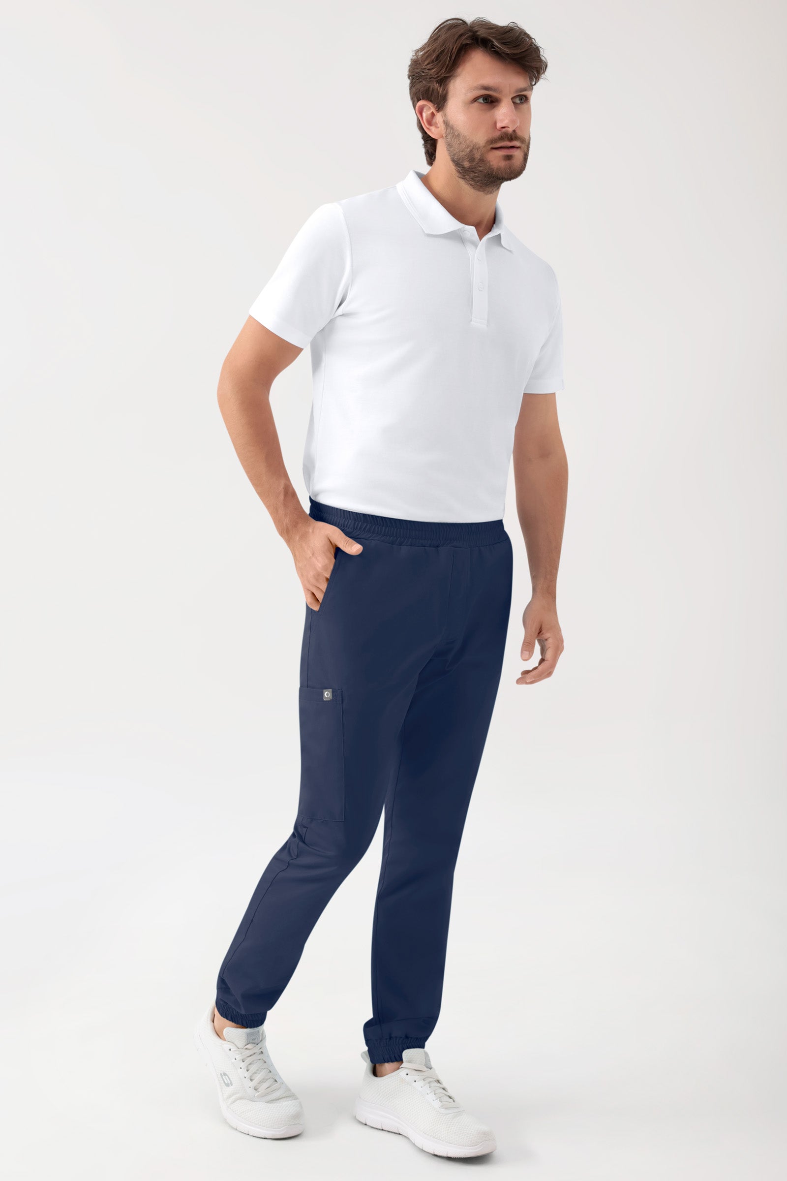 GREEN Stretch Hose Herren - Jogpants Style navy, Vue de face 