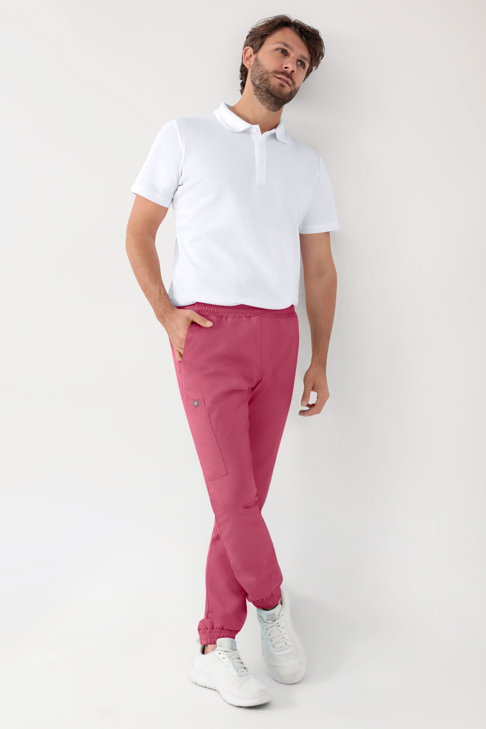 GREEN Stretch Hose Herren - Jogpants Style rosenholz, Vue de face 