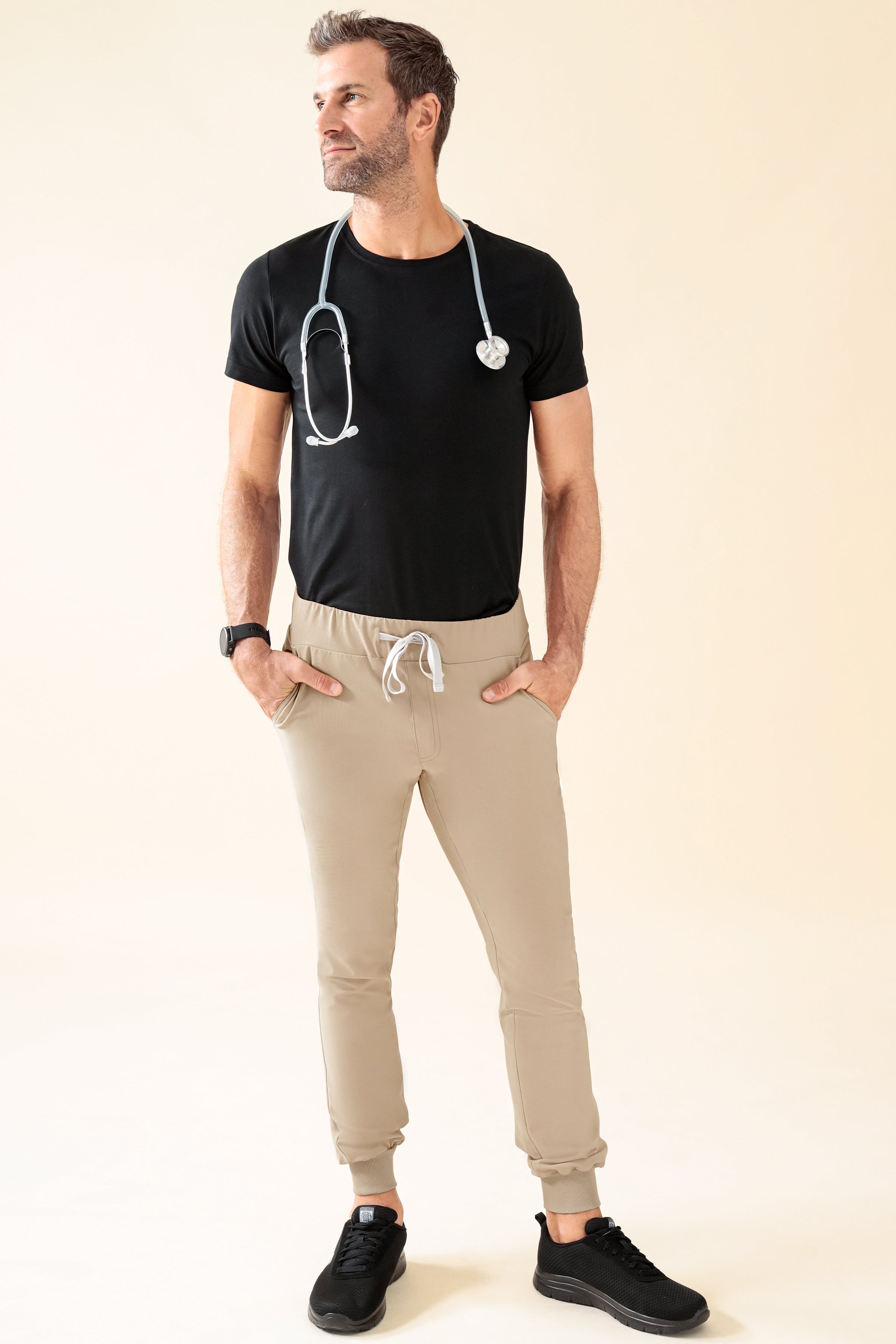 KAERE Hose Herren - Saumbündchen ohne Beintaschen sand, Vue de face 