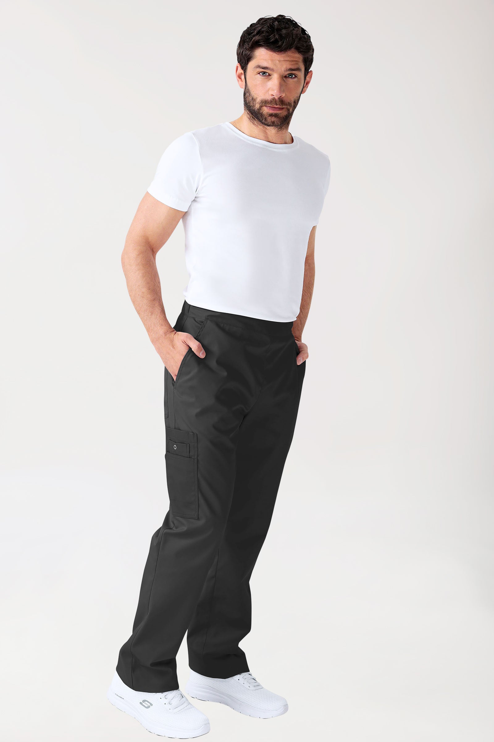 CLINIC STRETCH Hose Unisex - mit Beintasche Kurzgr. schwarz