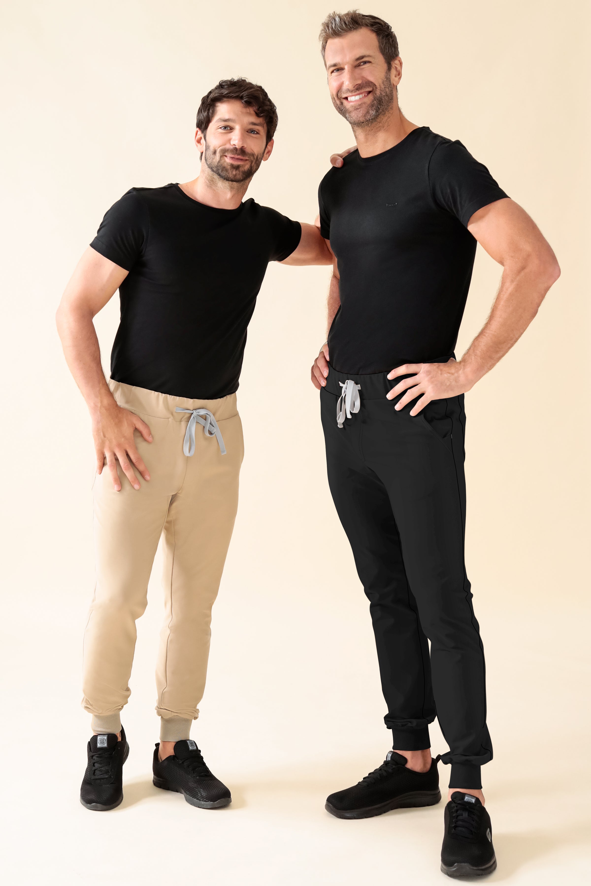 KAERE Hose Herren - Saumbündchen ohne Beintaschen schwarz, Vue de face 