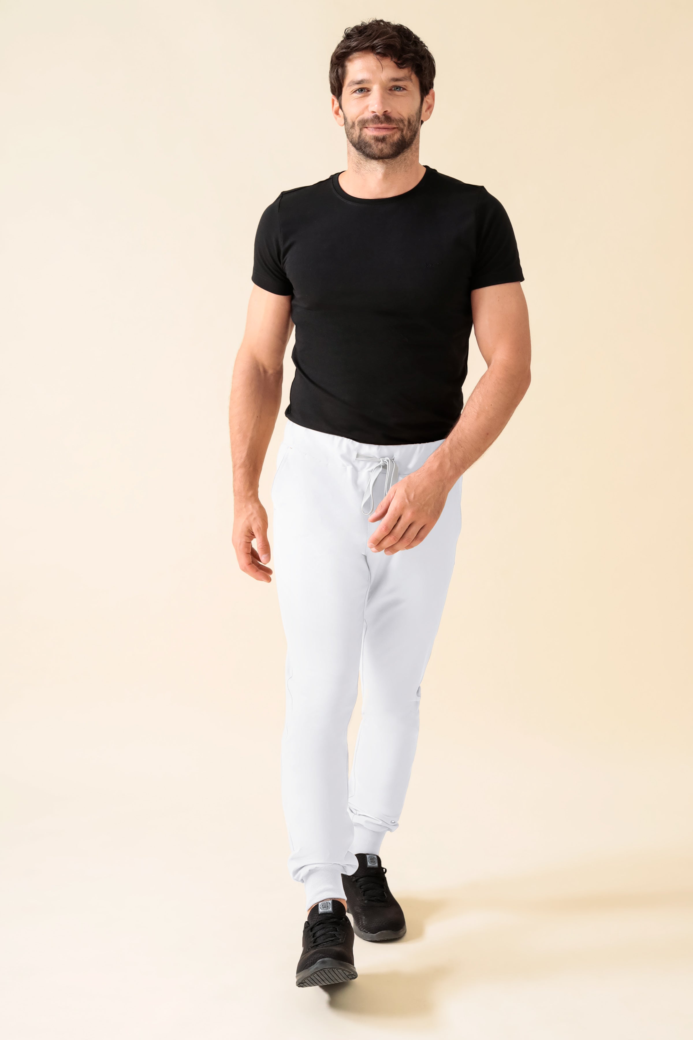 KAERE Hose Herren - Saumbündchen Kurzgr. ohne Beintaschen weiss, Vue de face 