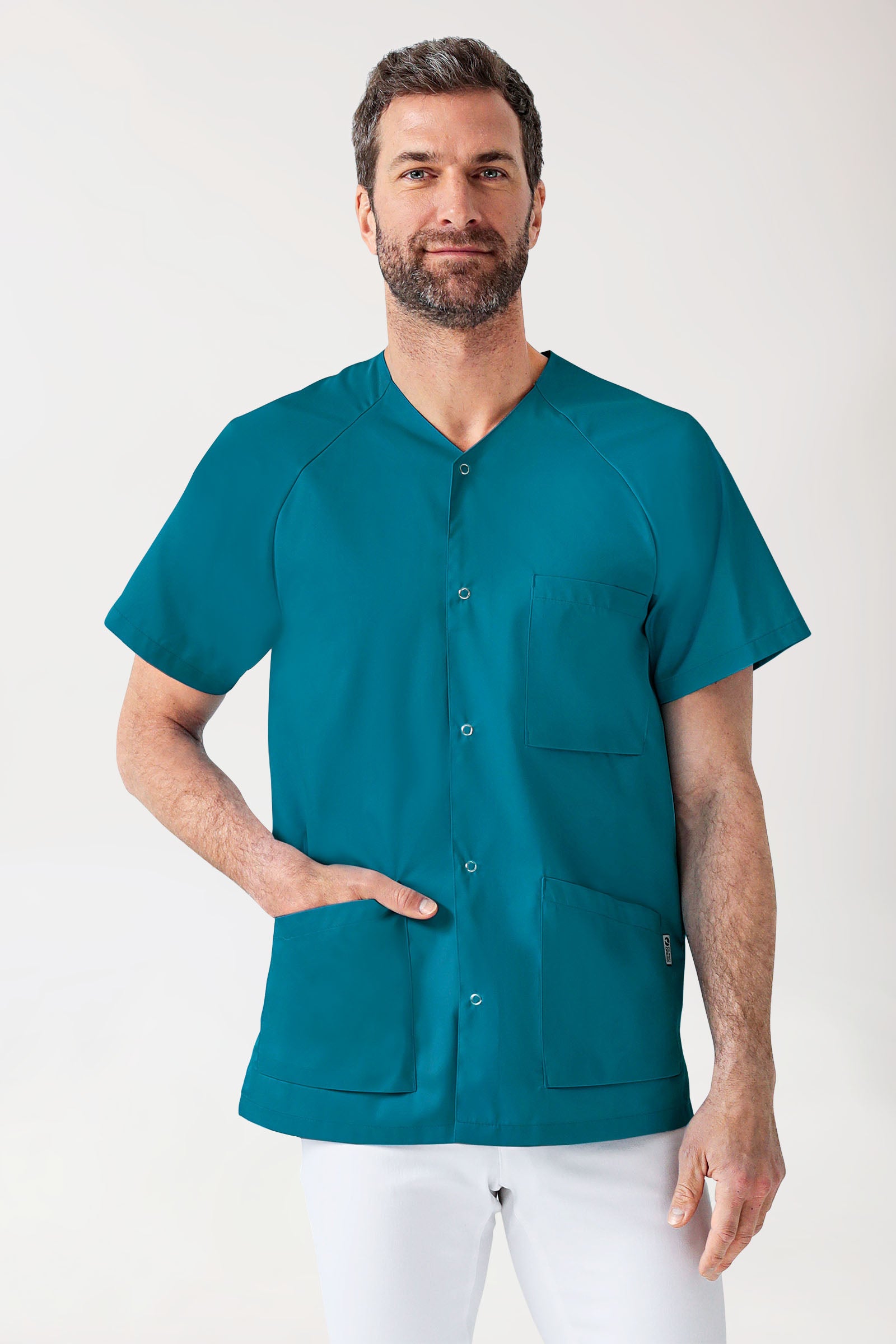 CORE Kasack Herren - durchgeknöpft petrol