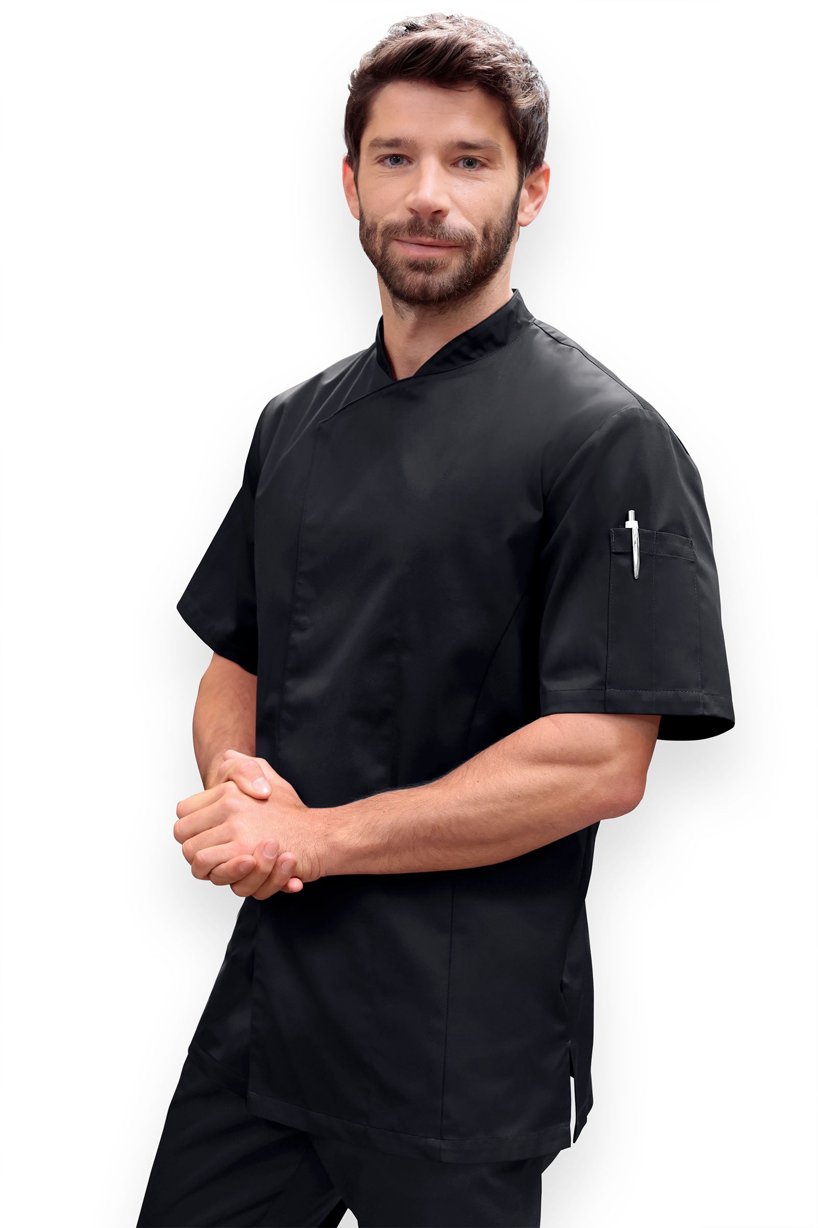 Gastro Kochjacke Herren - 1/2 Arm schwarz