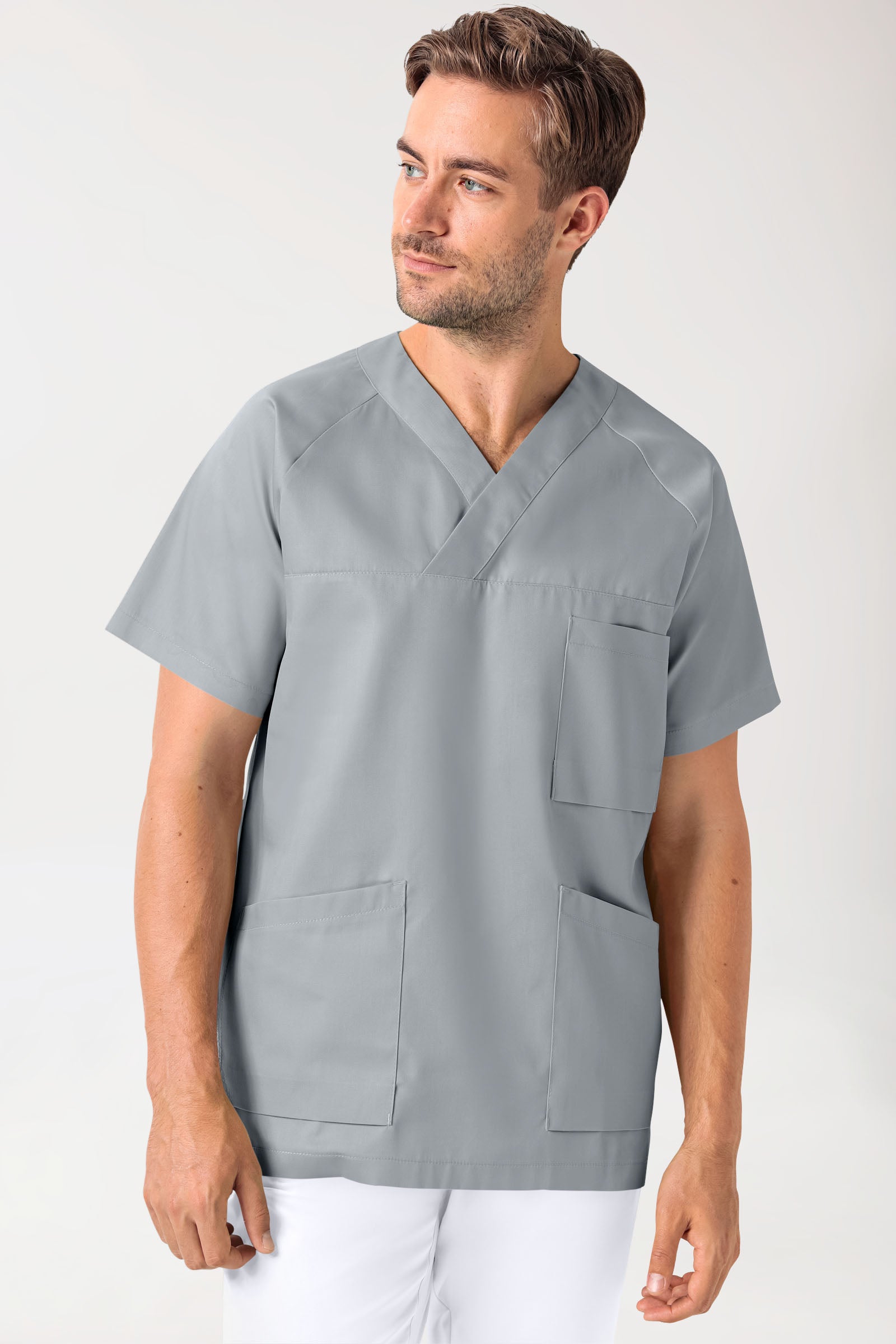 CORE Schlupfkasack Herren - V-Ausschnitt grau