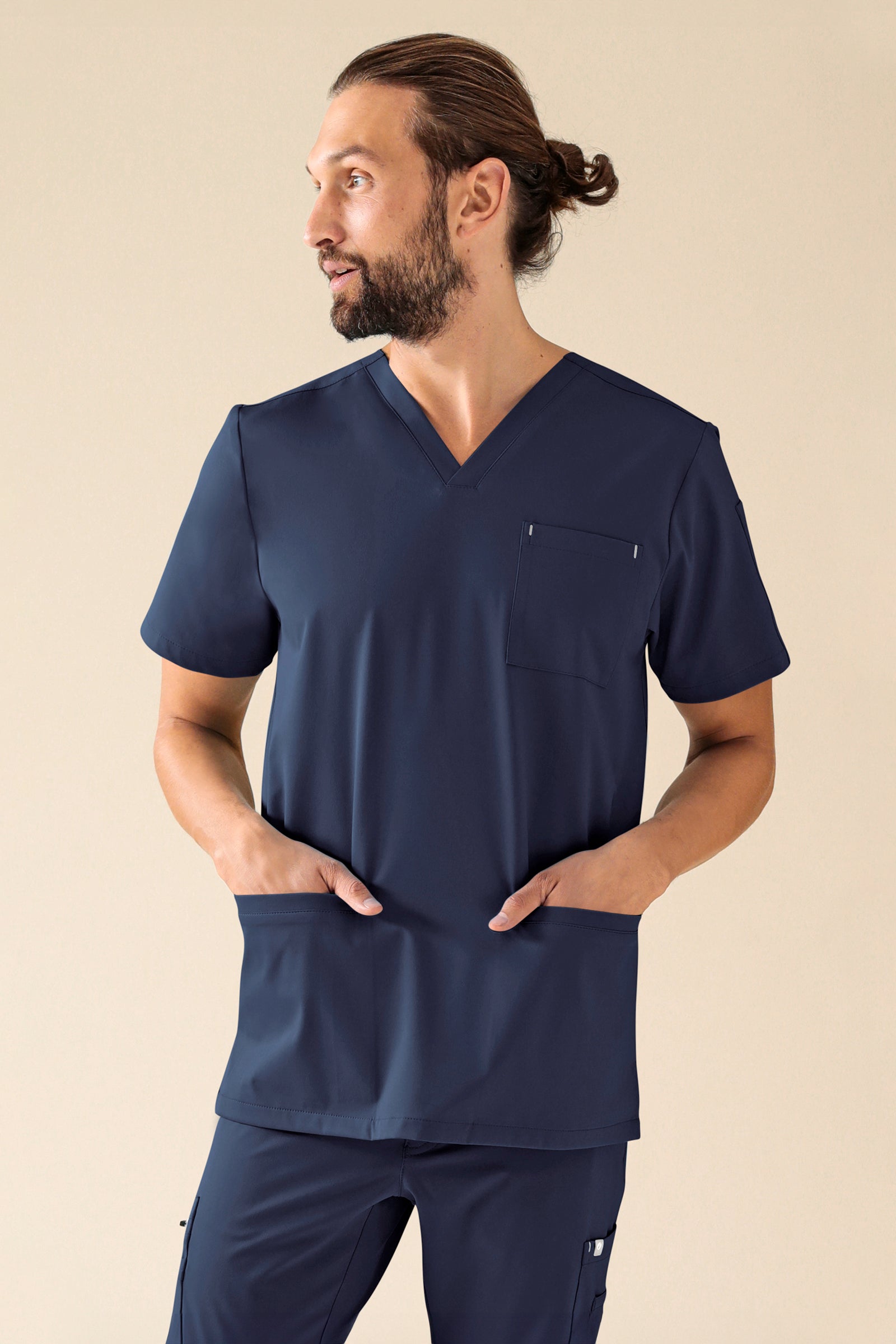 KAERE Schlupfkasack Herren - V-Ausschnitt navy, Vue de face 