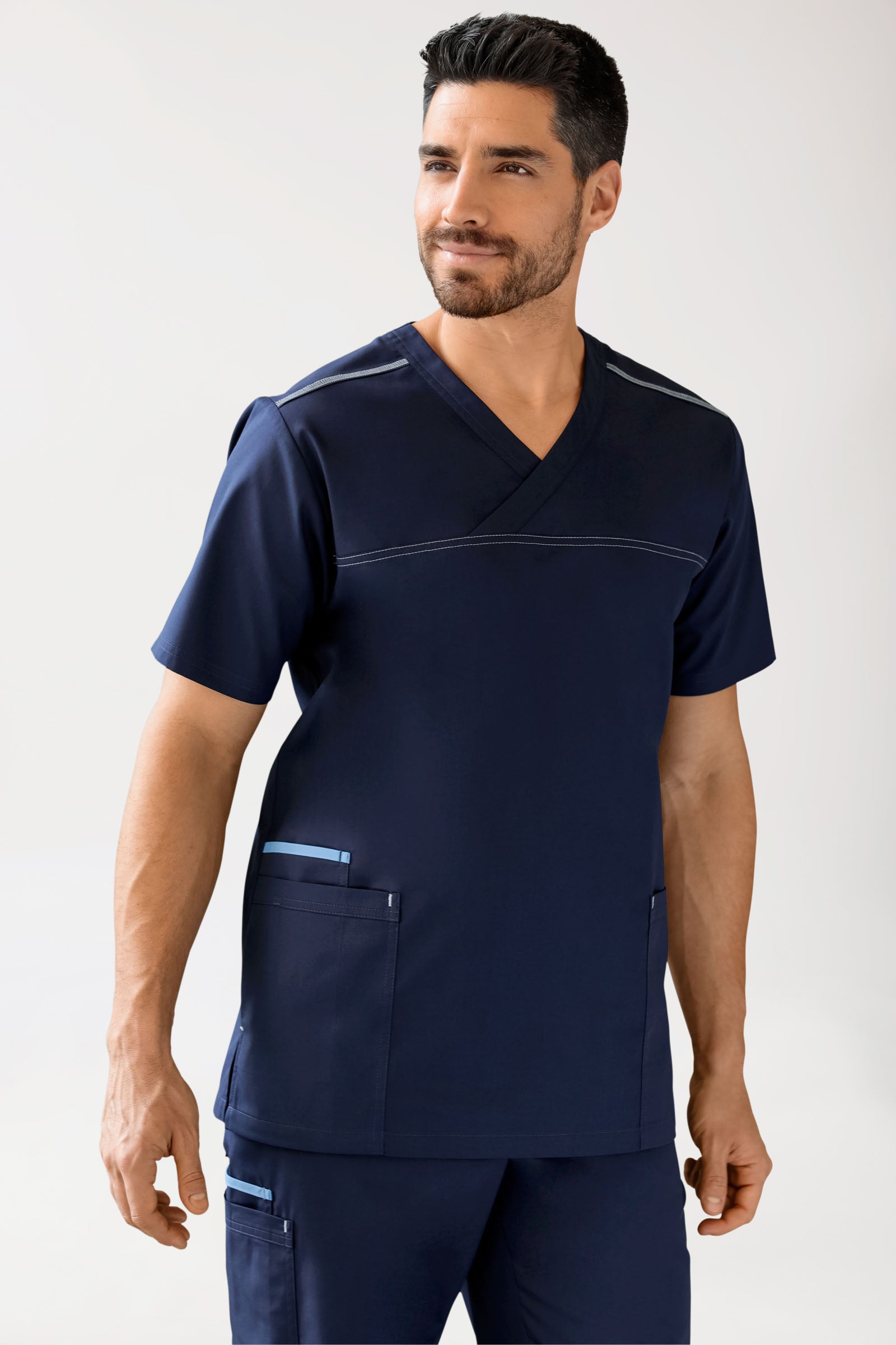 Schlupfkasack Navy mit Himmelblau Unisex