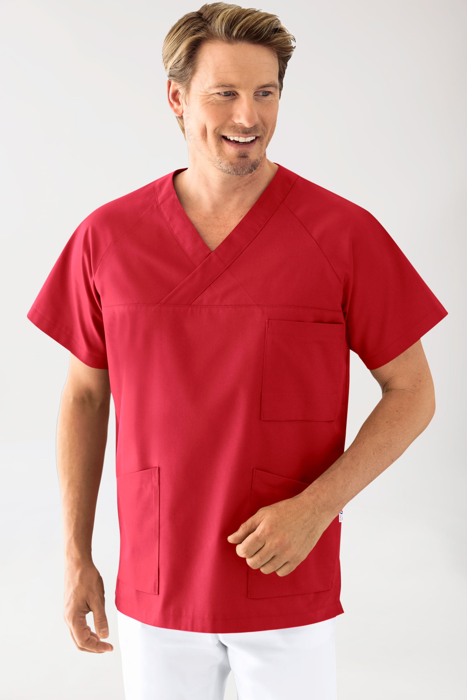 CORE Schlupfkasack Herren - V-Ausschnitt rot, Vorderansicht 