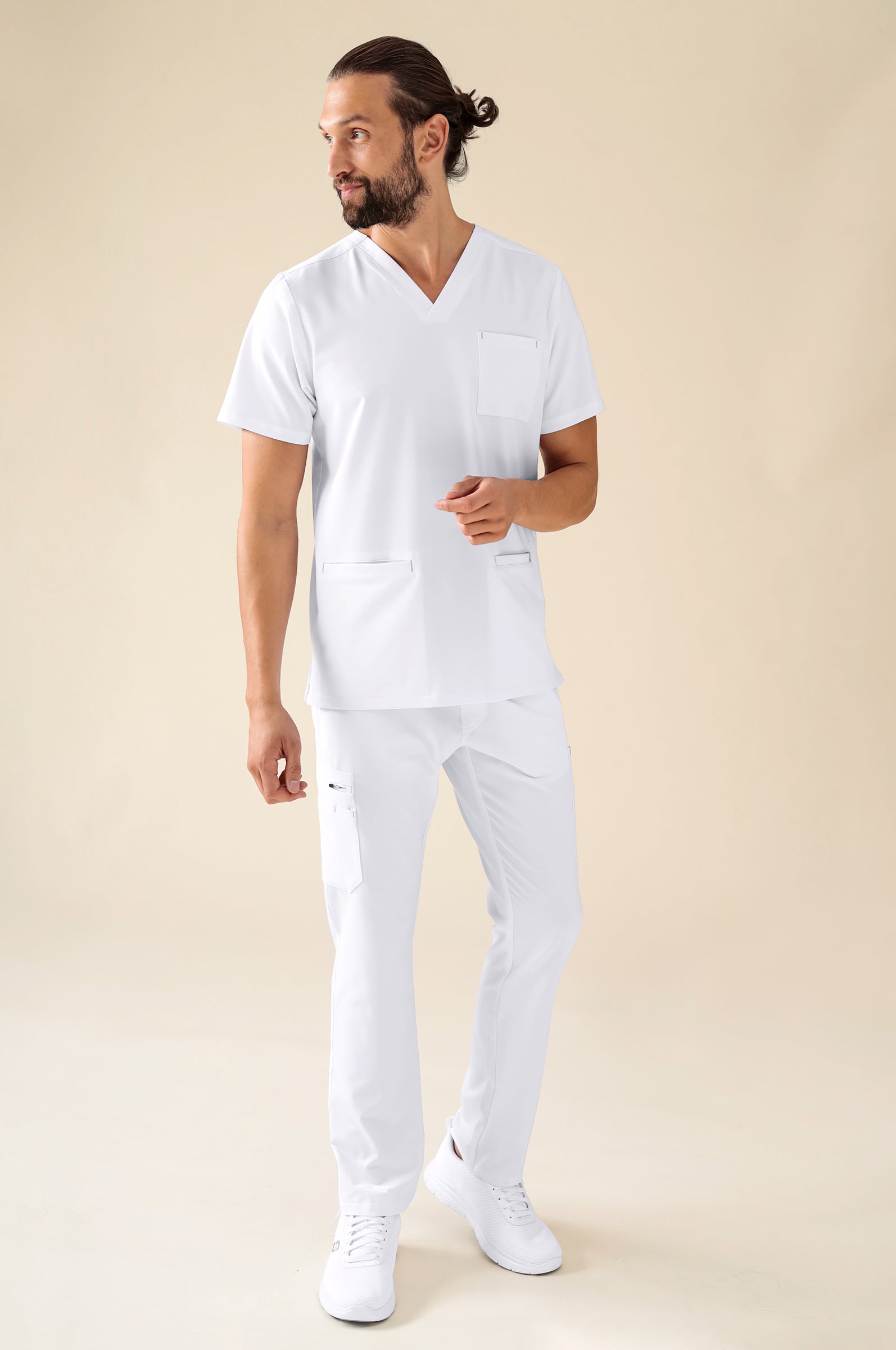 KAERE Schlupfkasack Herren - V-Ausschnitt weiss