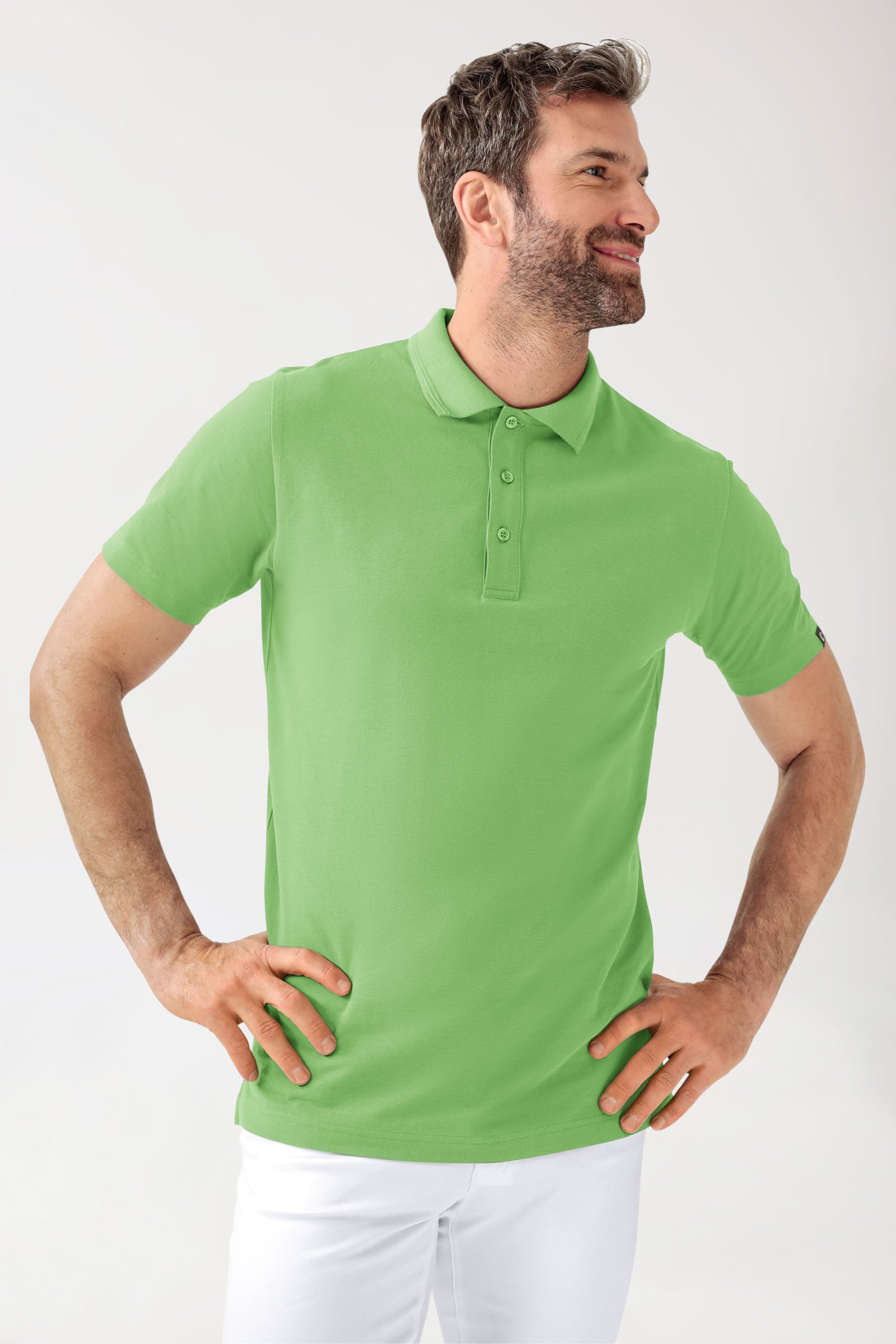 COMFY FLEX Stretch Shirt Herren - Polokragen apfelgrün