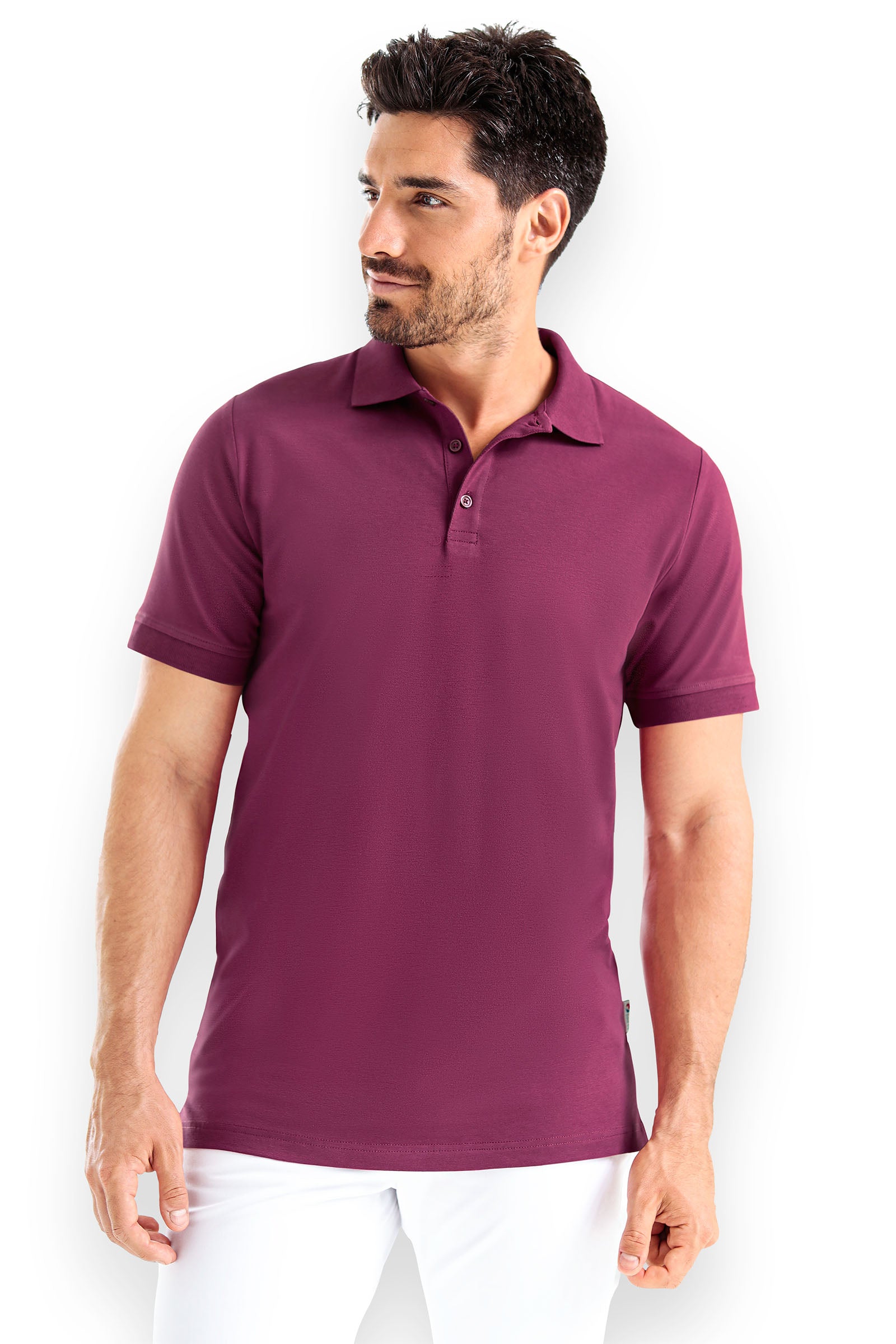 Stretch Shirt Herren - Polokragen berry