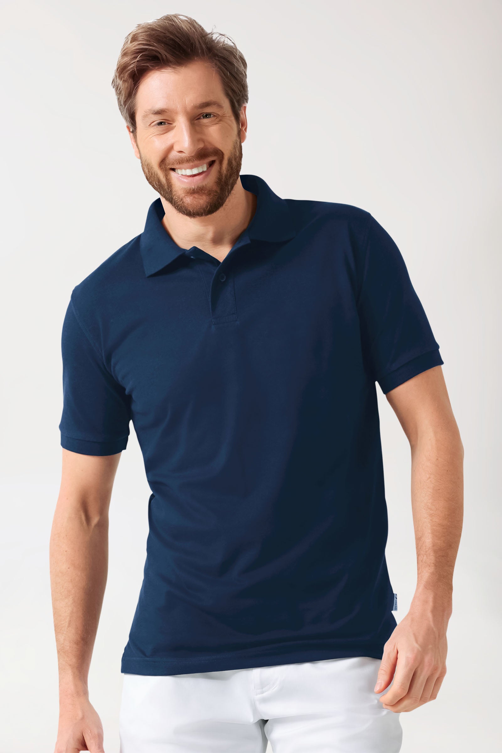 Stretch Shirt Herren - Polokragen navy