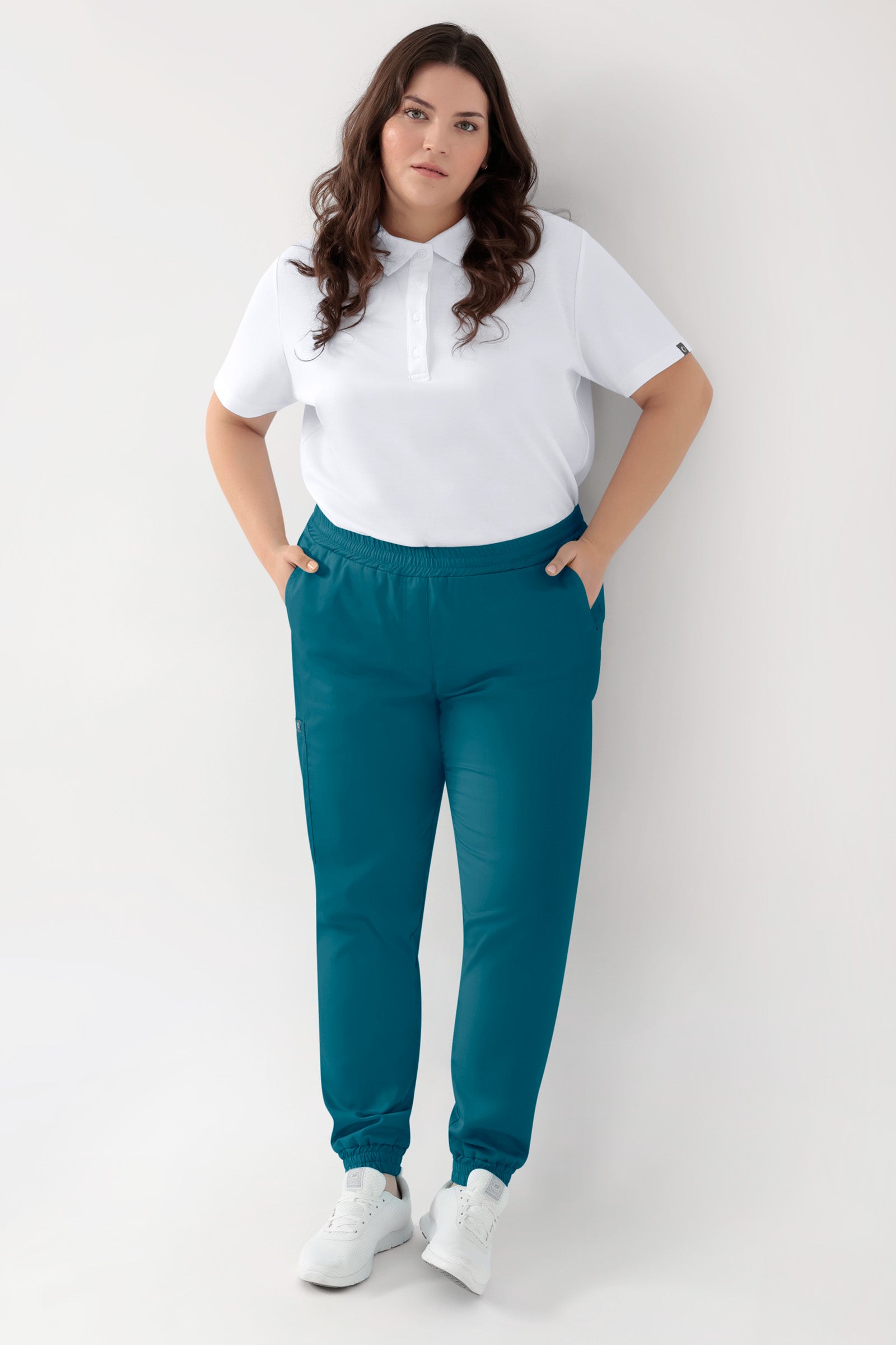 GREEN Stretch Hose Damen - Jogpants Style petrol, Vue de face 
