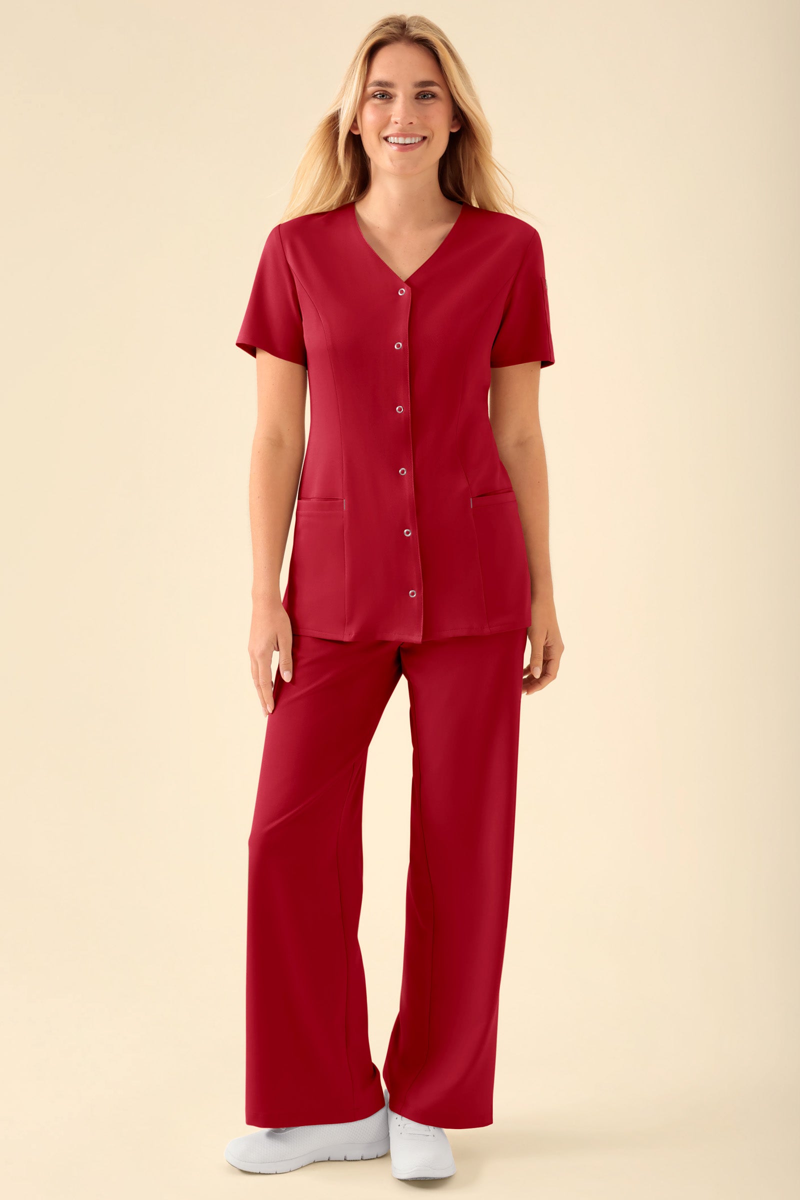 KAERE Kasack Damen - durchgeknöpft rot