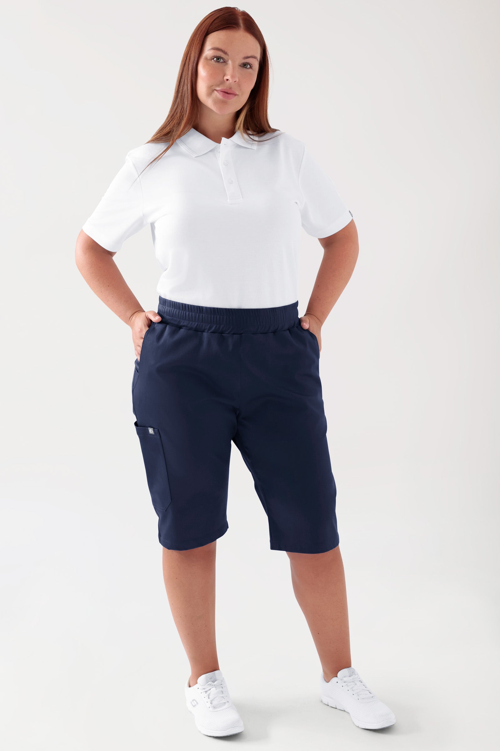 COMFY FLEX Stretch Hose Unisex - Bermuda navy, Vue de face Le mannequin mesure 173 cm et porte la taille L