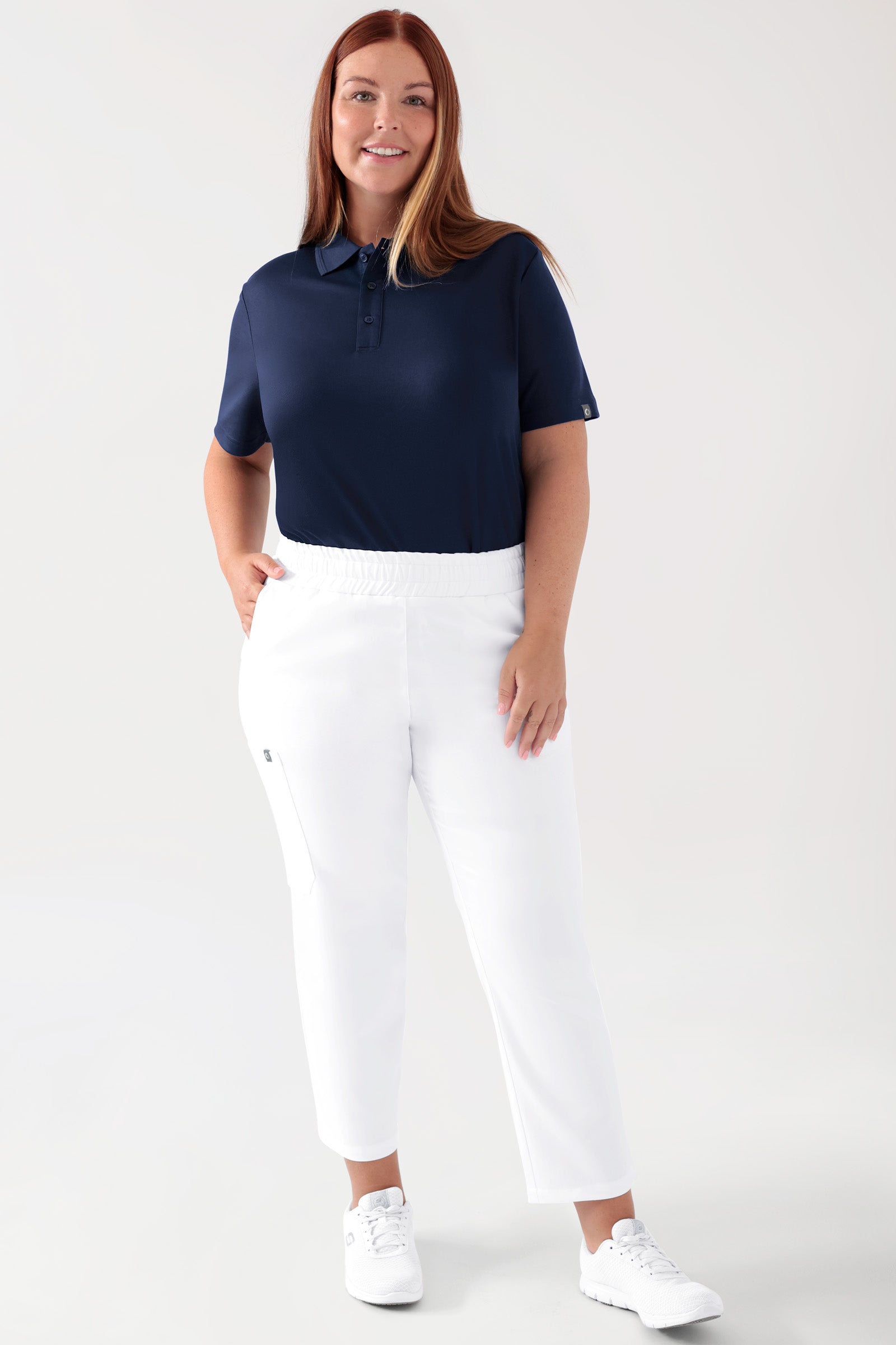 COMFY FLEX Stretch Hose Unisex - 7/8 Länge weiss, Vue de face Le mannequin mesure 173 cm et porte la taille L