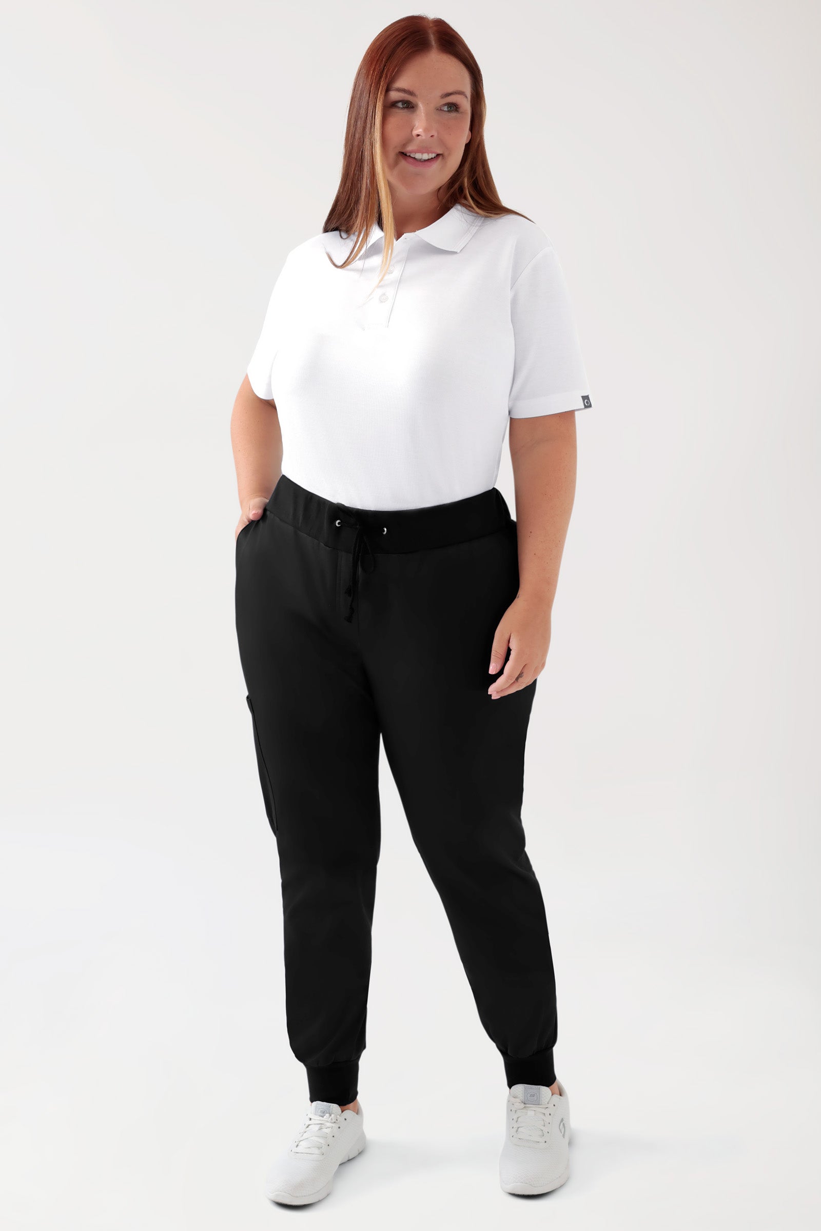 COMFY FLEX Hose Damen - Jogpants schwarz, Vue de face Le mannequin mesure 173 cm et porte la taille XL