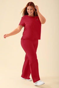 KAERE Shirt Damen - Rundhalsausschnitt rot