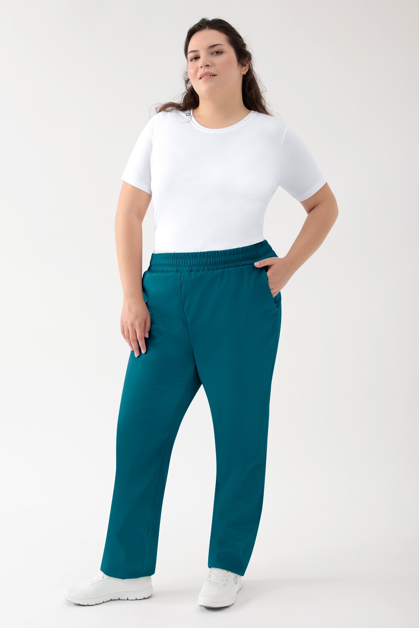 GREEN Stretch Hose Unisex - Rundumgummibund petrol, Vue de face 