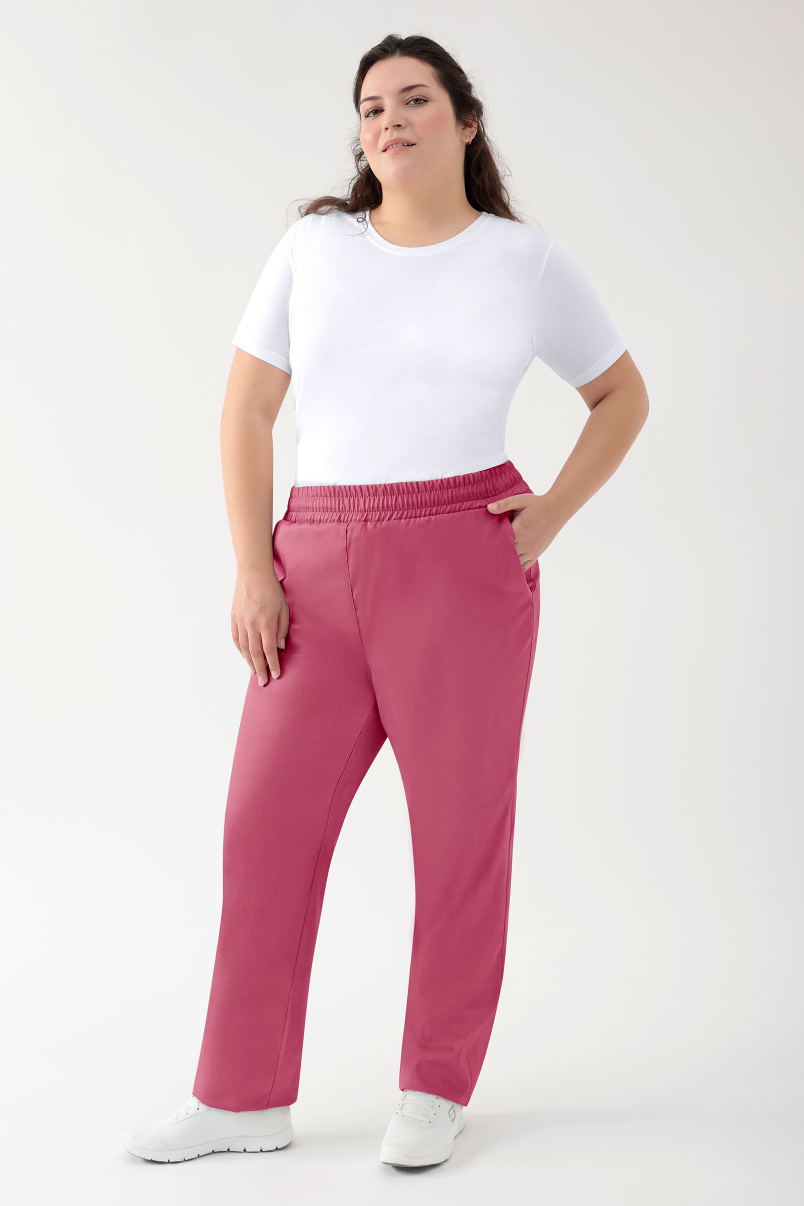 GREEN Stretch Hose Unisex - Rundumgummibund rosenholz, Vue de face 