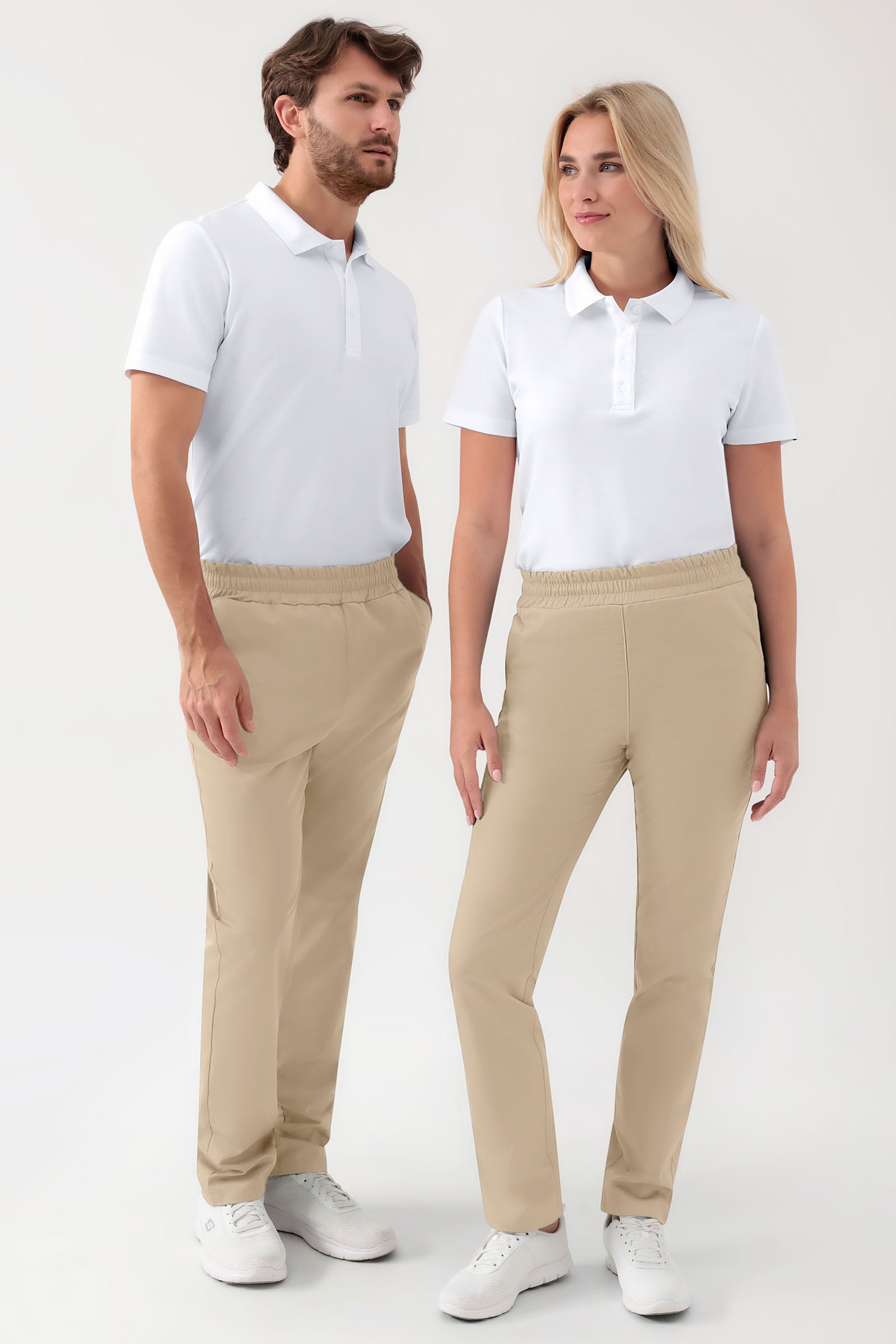 GREEN Stretch Hose Unisex - Rundumgummibund sand